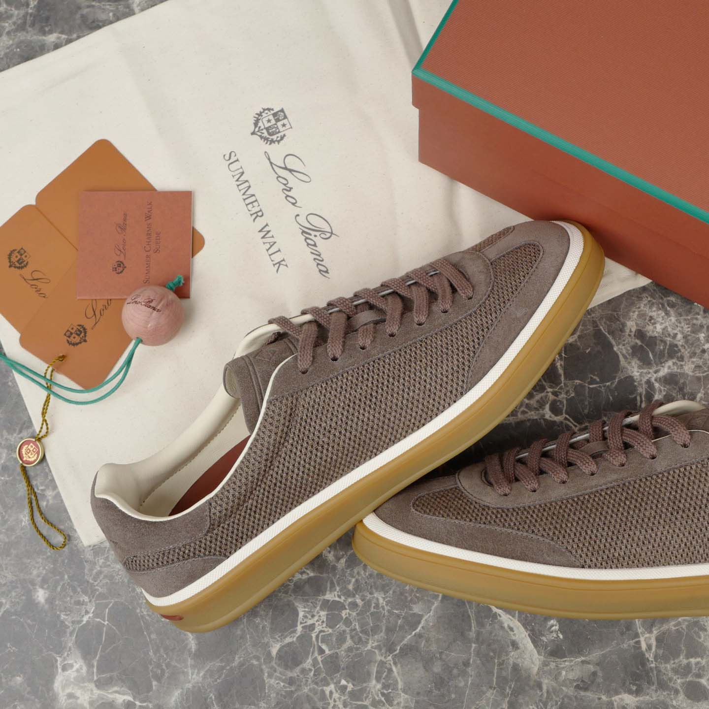 Loro Piana Tennis Walk Sneaker Pecora Nera® Wheat Stitch - DopestKickz