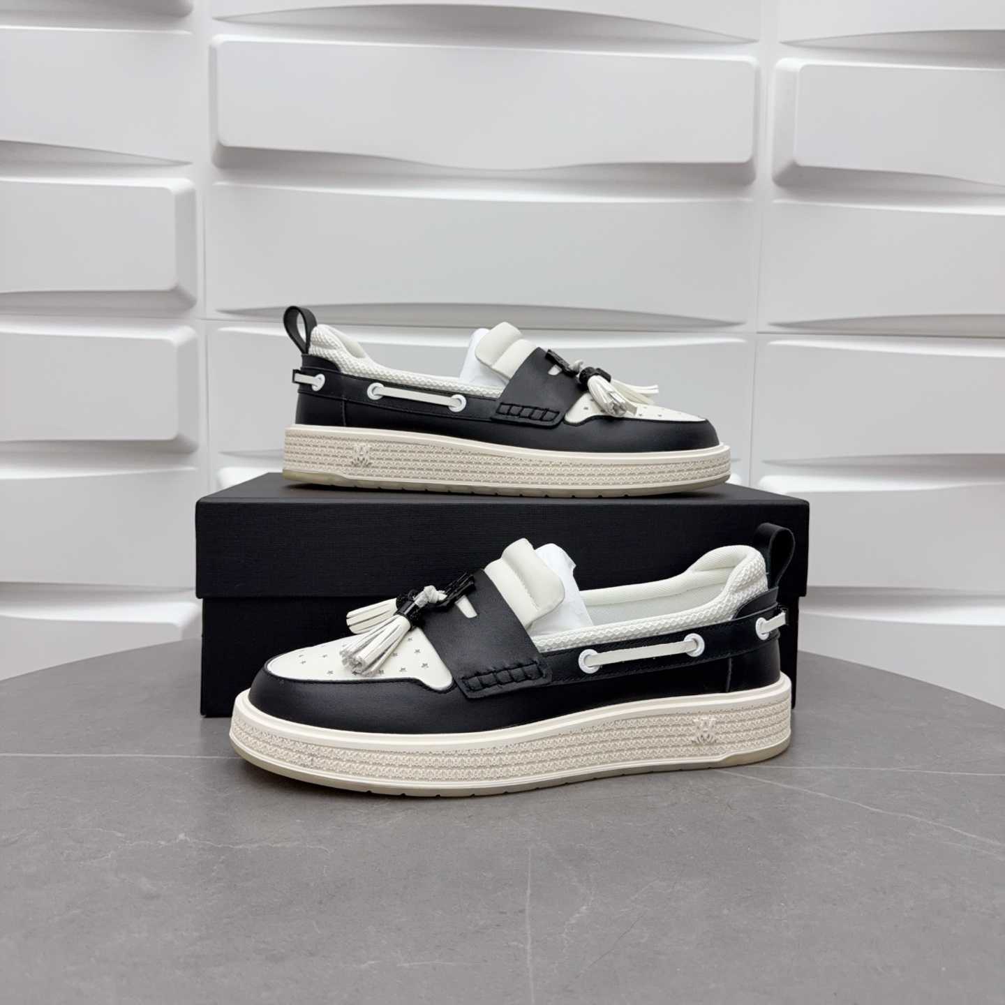 Amiri Men's Black Loafers Leather - DopestKickz