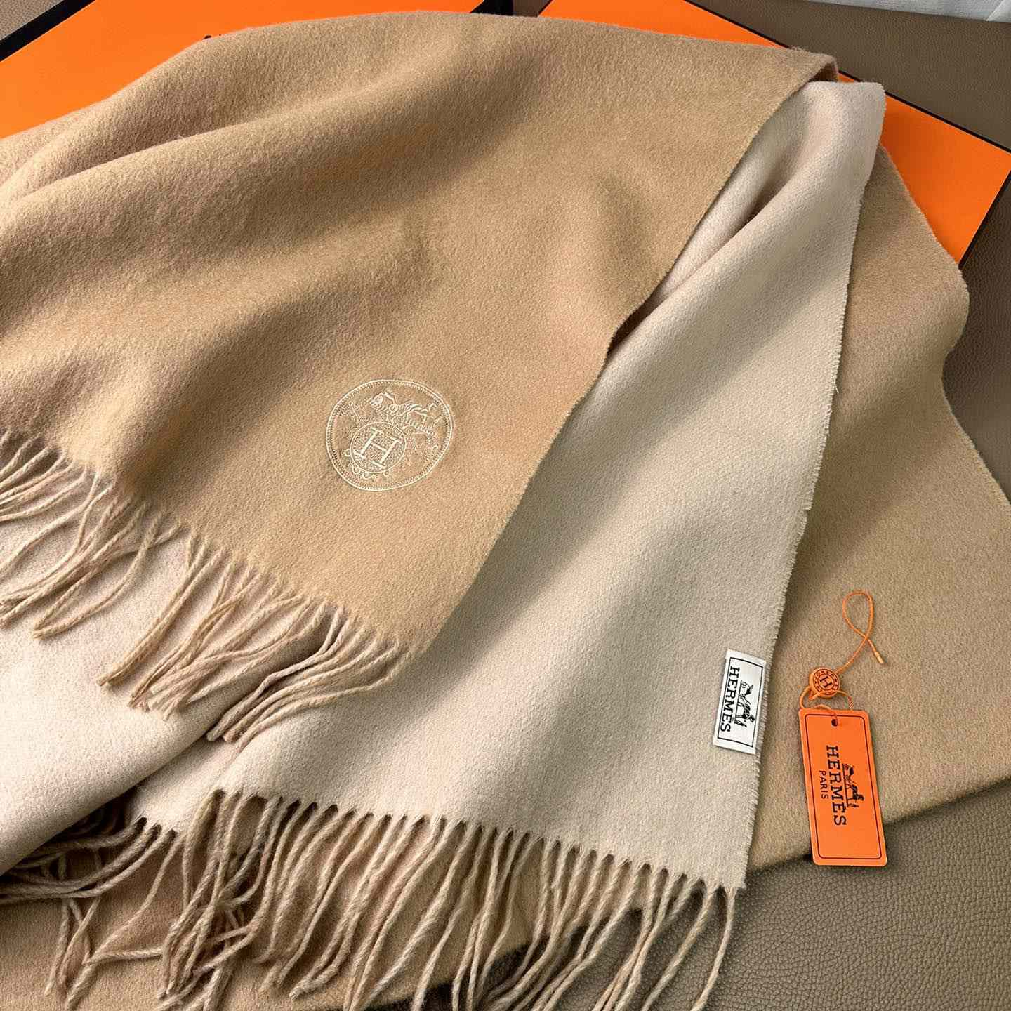 Hermès double-sided cashwool scarf - DopestKickz