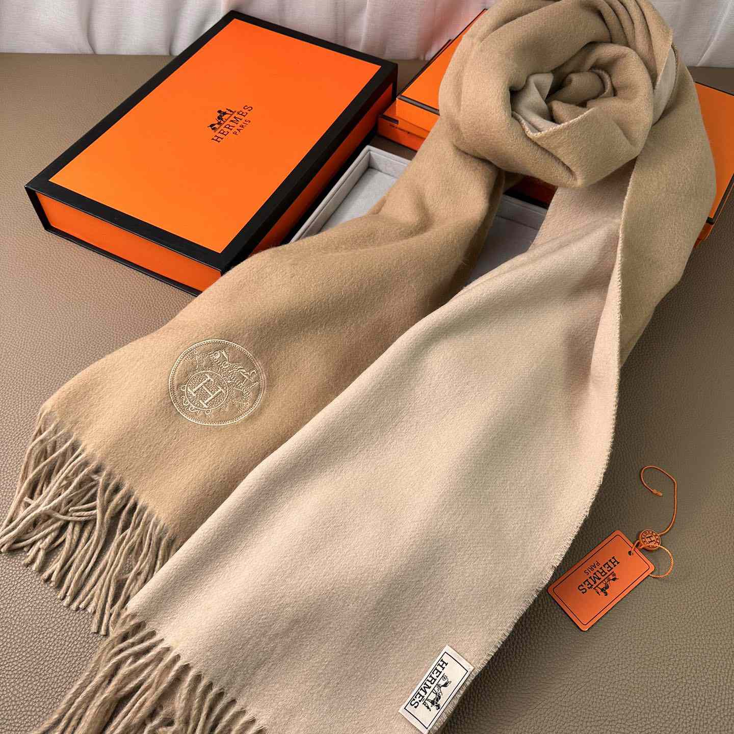 Hermès double-sided cashwool scarf - DopestKickz