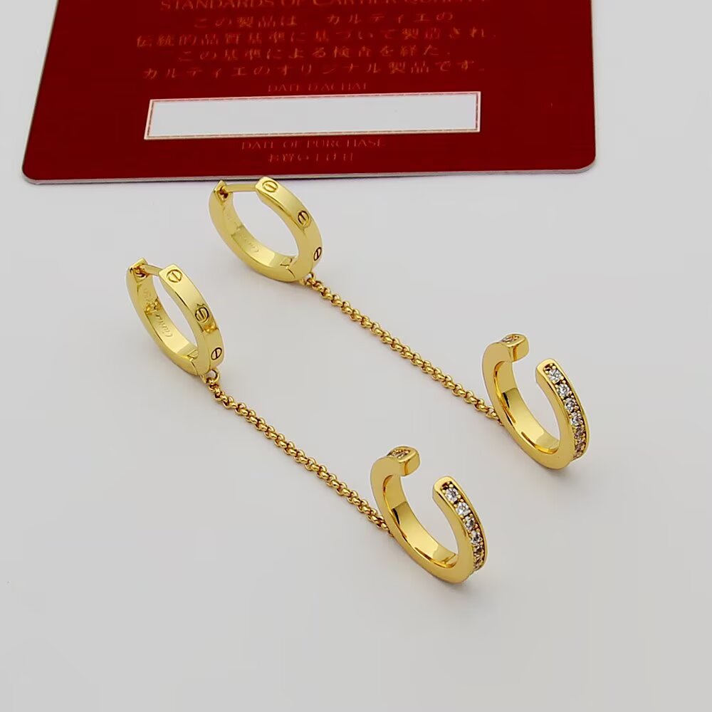 Cartier And Diamond Love Hoop Single Earring - DopestKickz