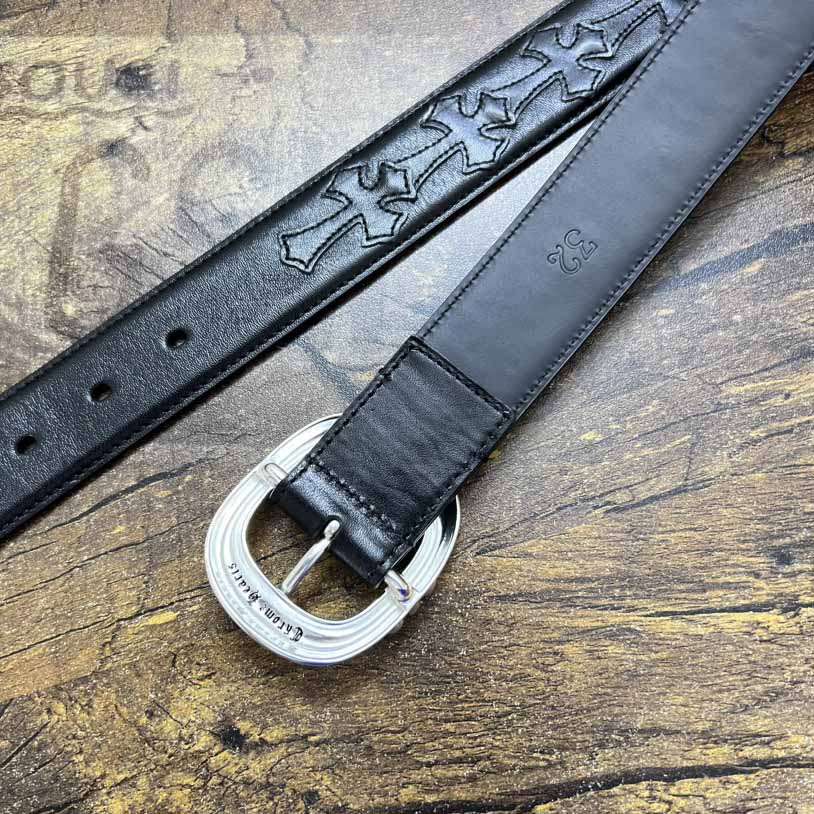 Chrome Hearts Leather Belt   - DopestKickz