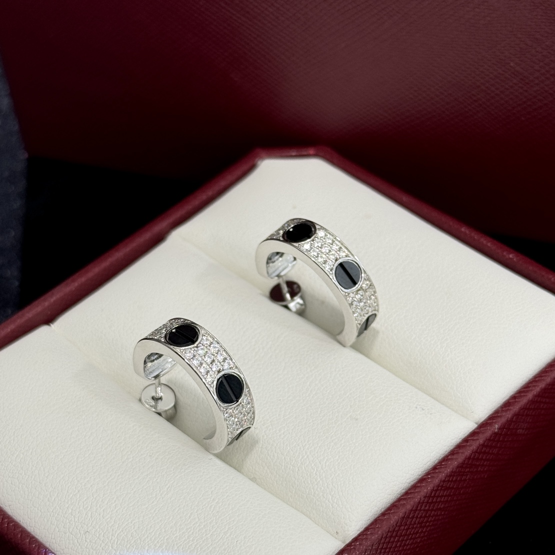 Cartier Love Diamond Ceramic Earrings - DopestKickz