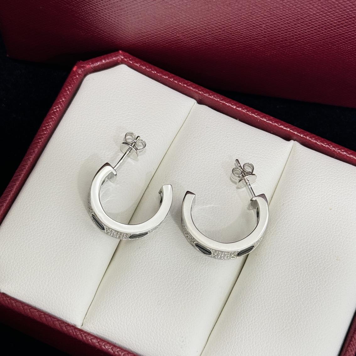 Cartier Love Diamond Ceramic Earrings - DopestKickz