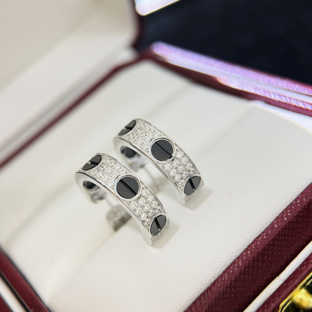 Cartier Love Diamond Ceramic Earrings - DopestKickz