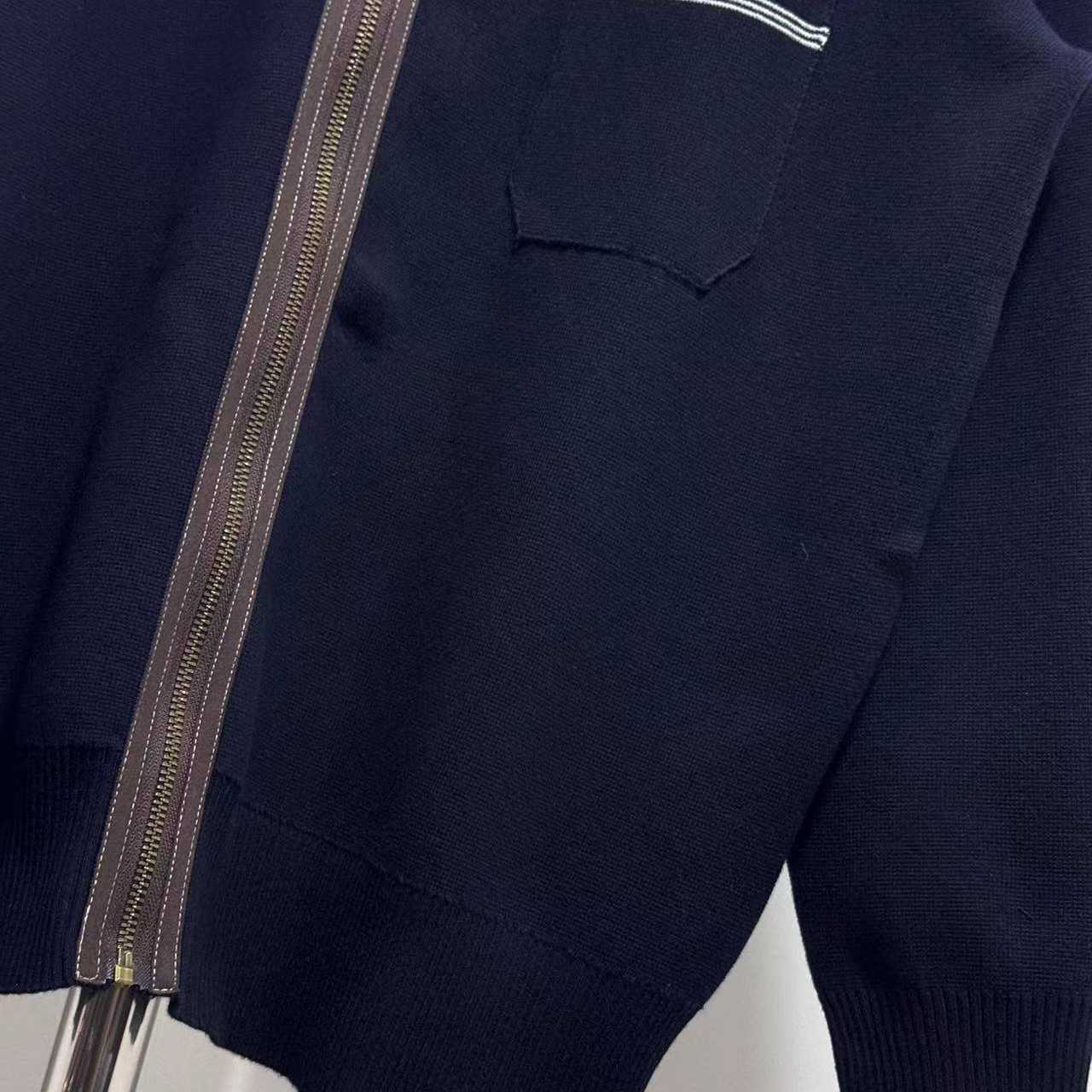 Miu Miu Wool And Leather Zipper Cardigan - DopestKickz