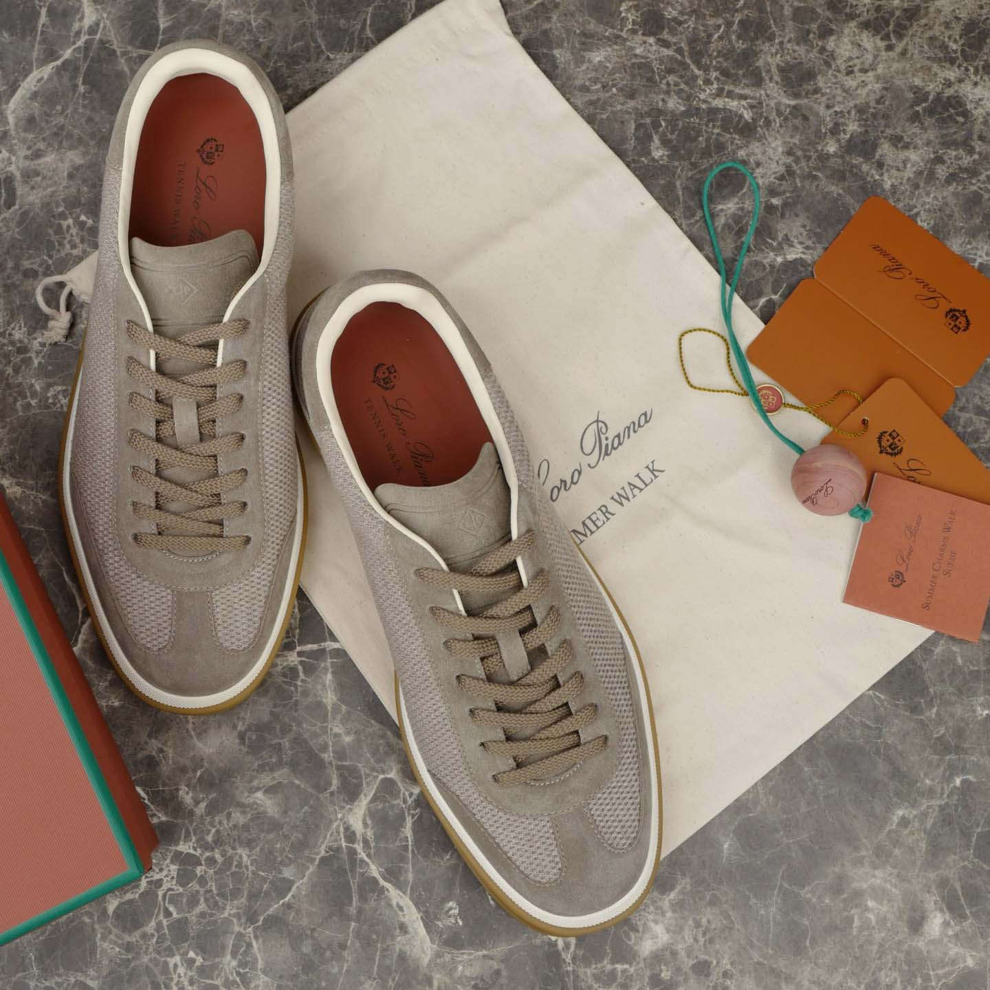 Loro Piana Tennis Walk Sneaker Pecora Nera® Wheat Stitch - DopestKickz