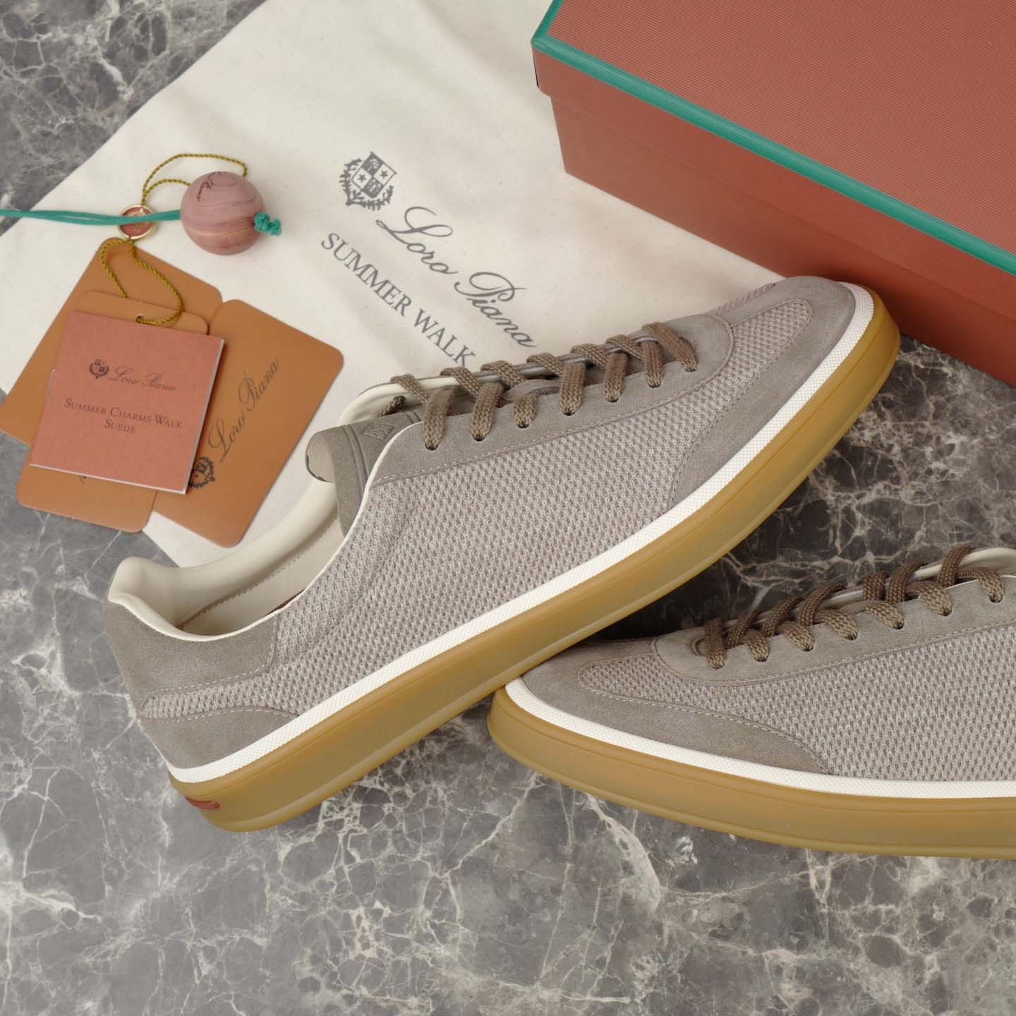Loro Piana Tennis Walk Sneaker Pecora Nera® Wheat Stitch - DopestKickz