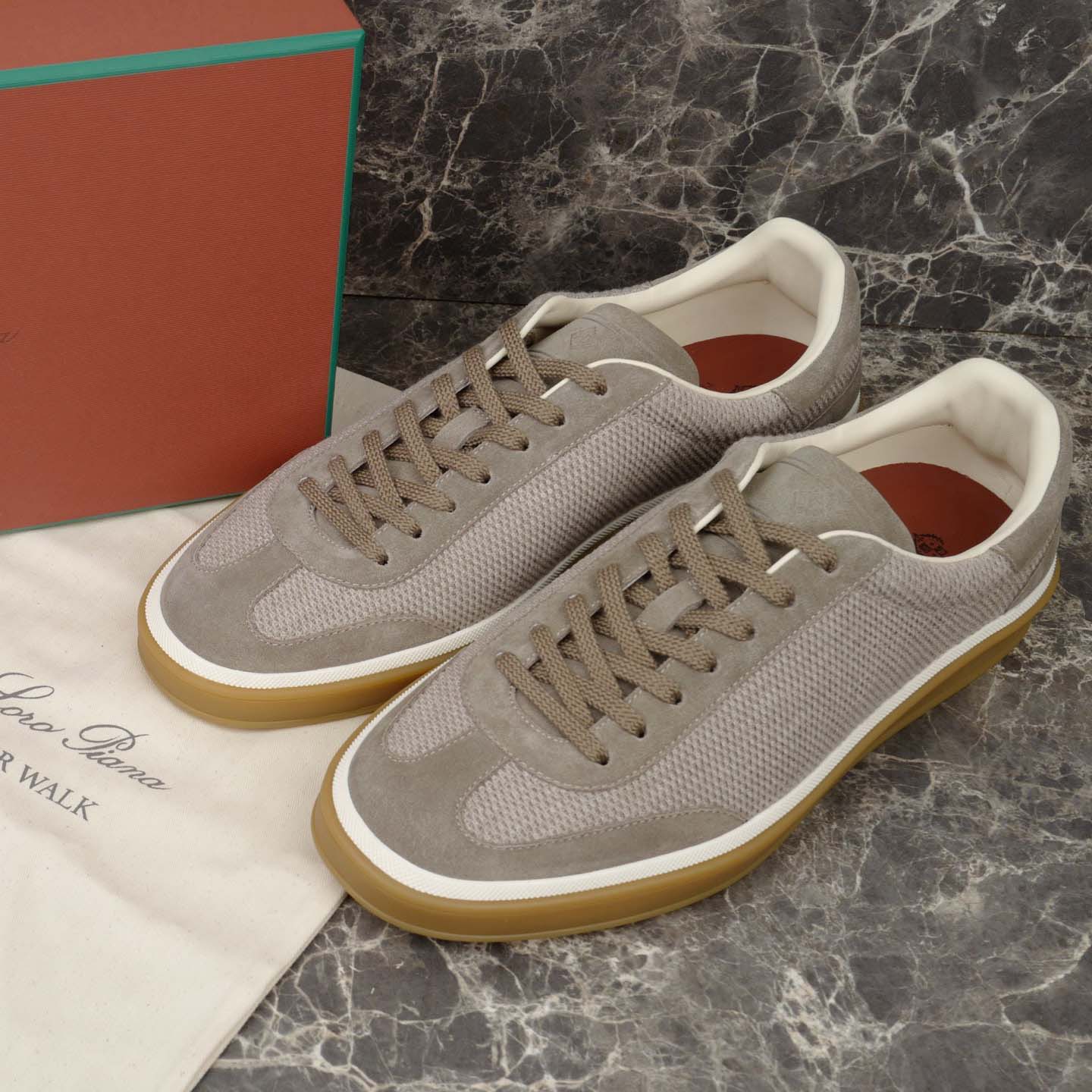 Loro Piana Tennis Walk Sneaker Pecora Nera® Wheat Stitch - DopestKickz