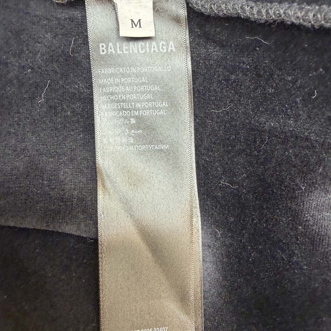 Balenciaga 3B Sports Icon Zip-Up Hoodie In Washed Black - DopestKickz