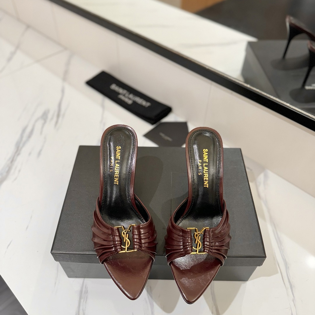 Saint Laurent Babylone Mules In Smooth Leather  - DopestKickz