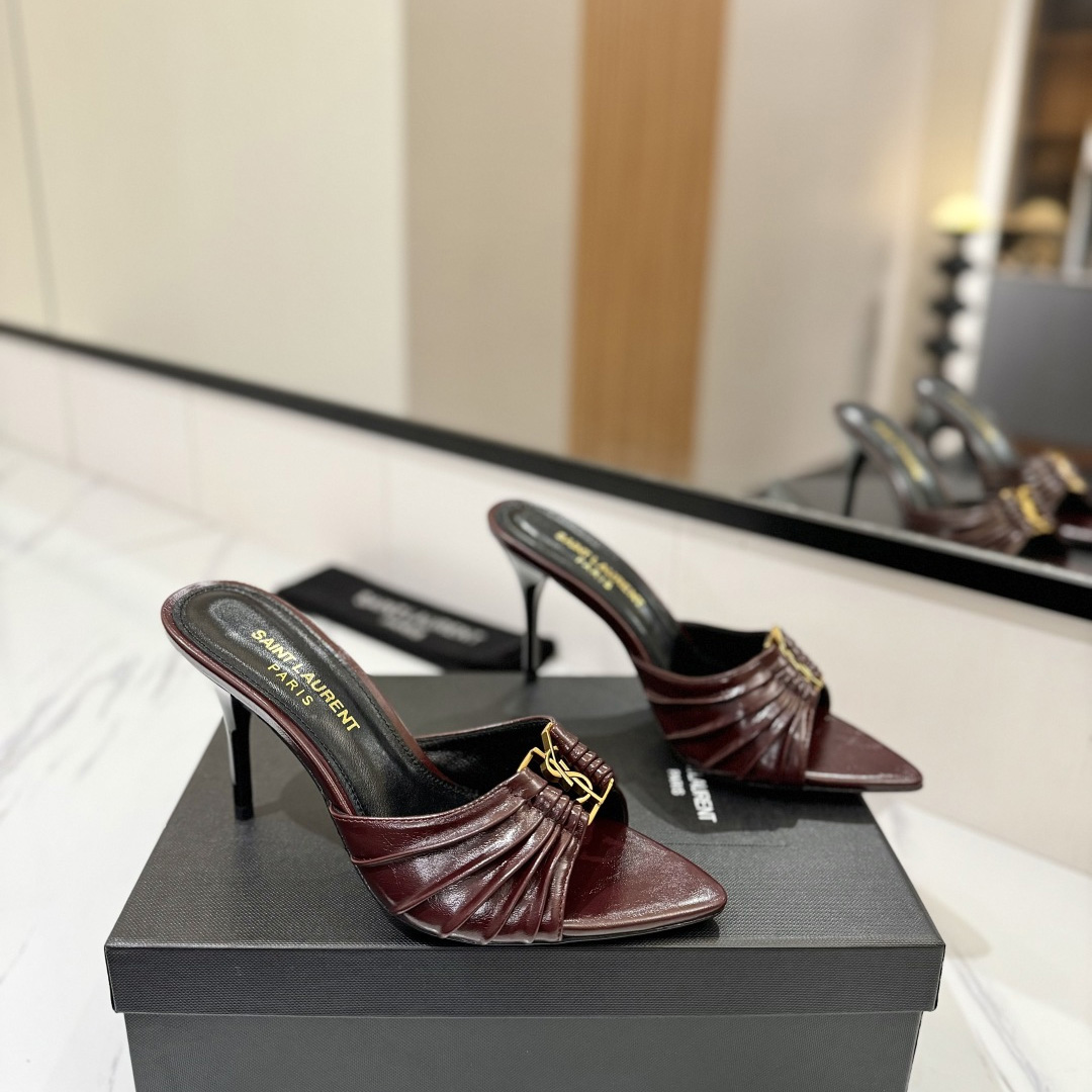 Saint Laurent Babylone Mules In Smooth Leather  - DopestKickz