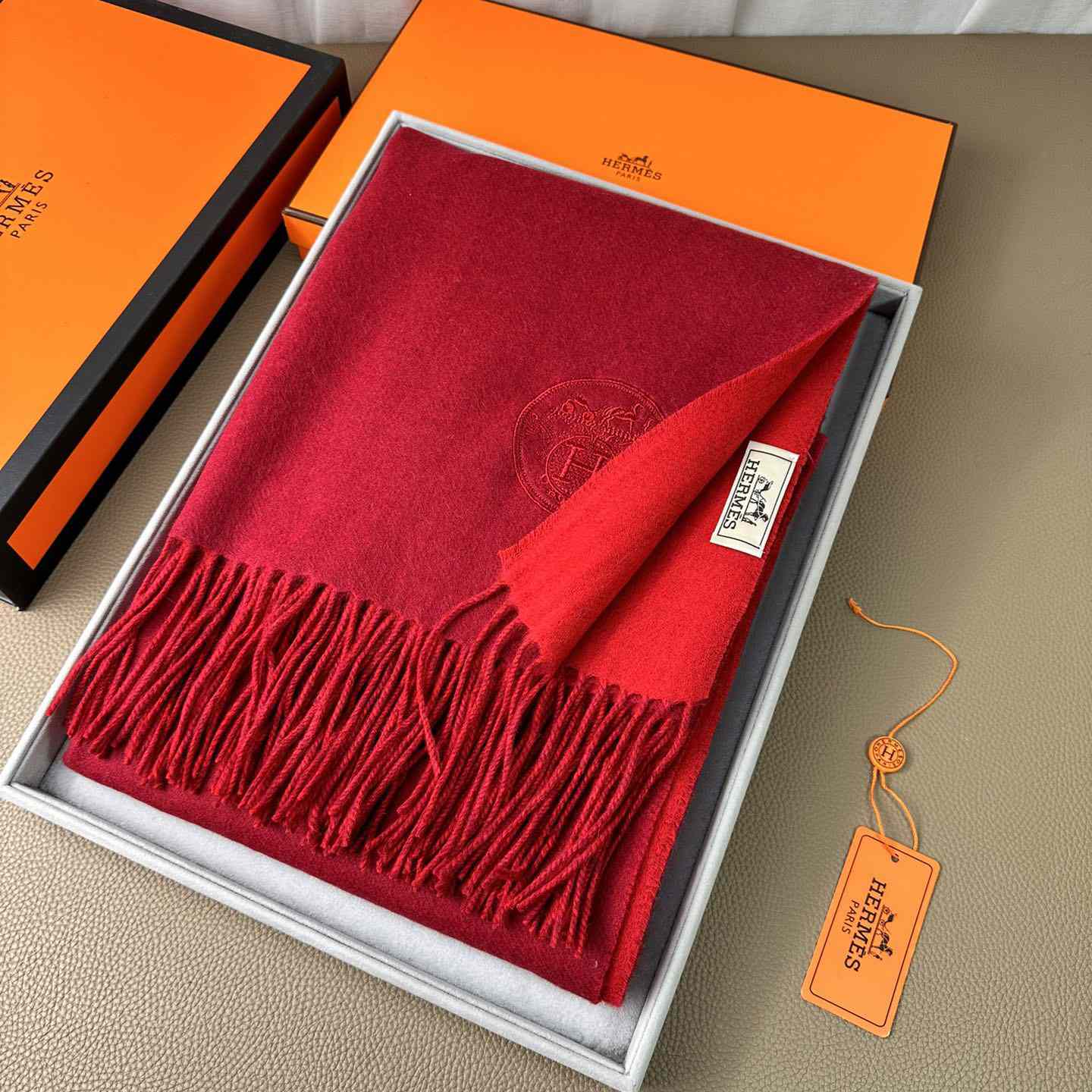 Hermès double-sided cashwool scarf - DopestKickz