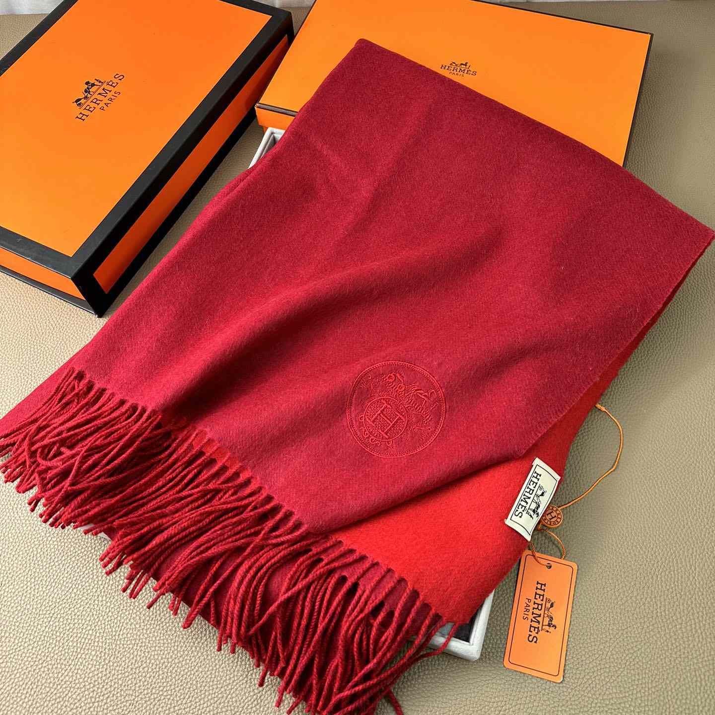 Hermès double-sided cashwool scarf - DopestKickz