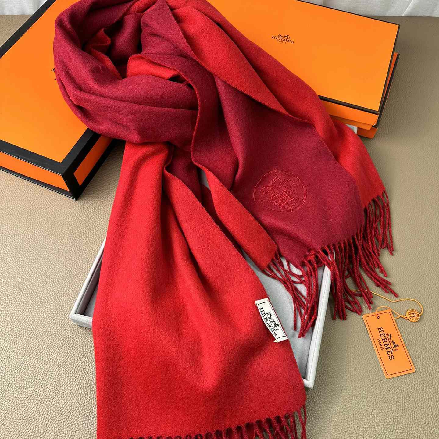 Hermès double-sided cashwool scarf - DopestKickz