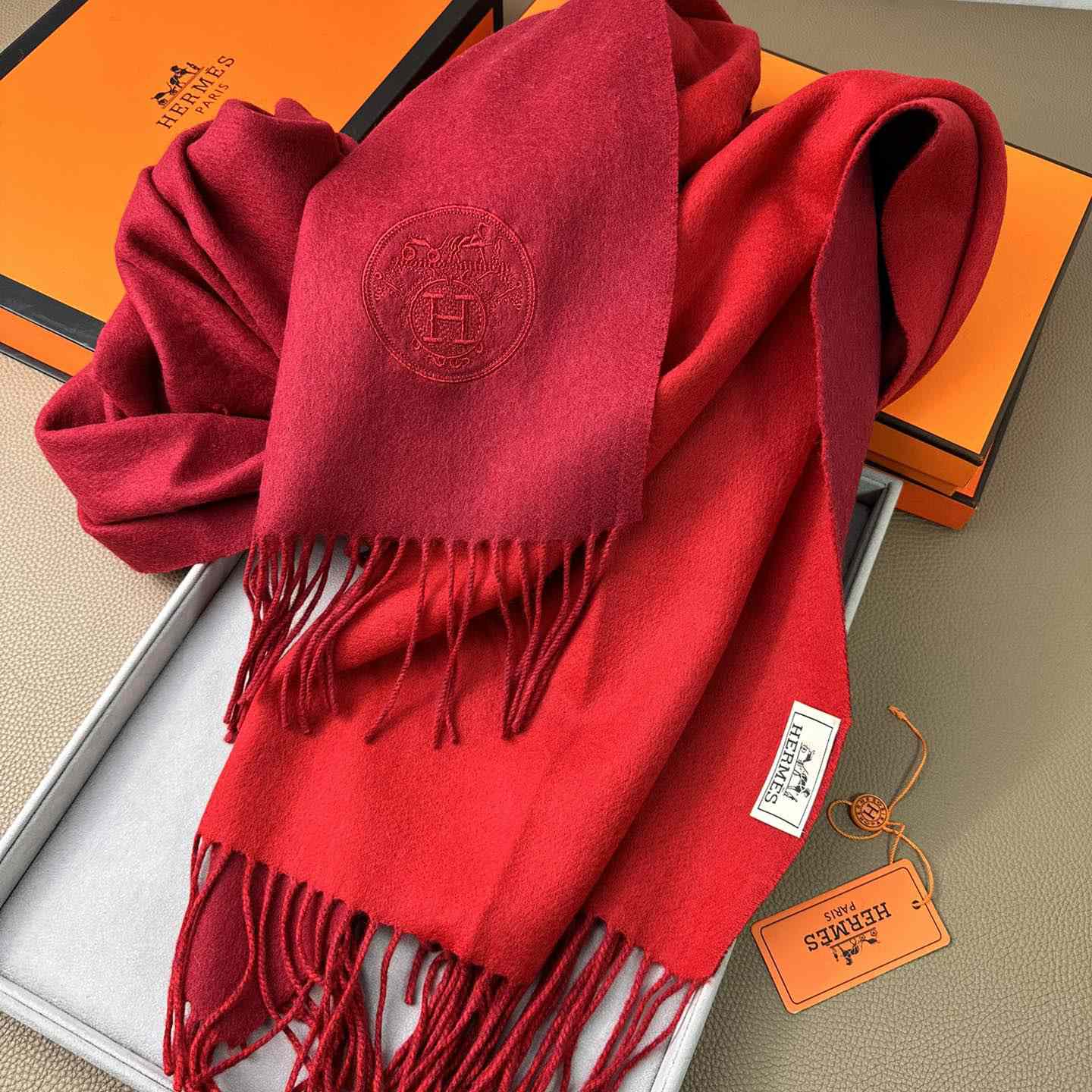 Hermès double-sided cashwool scarf - DopestKickz