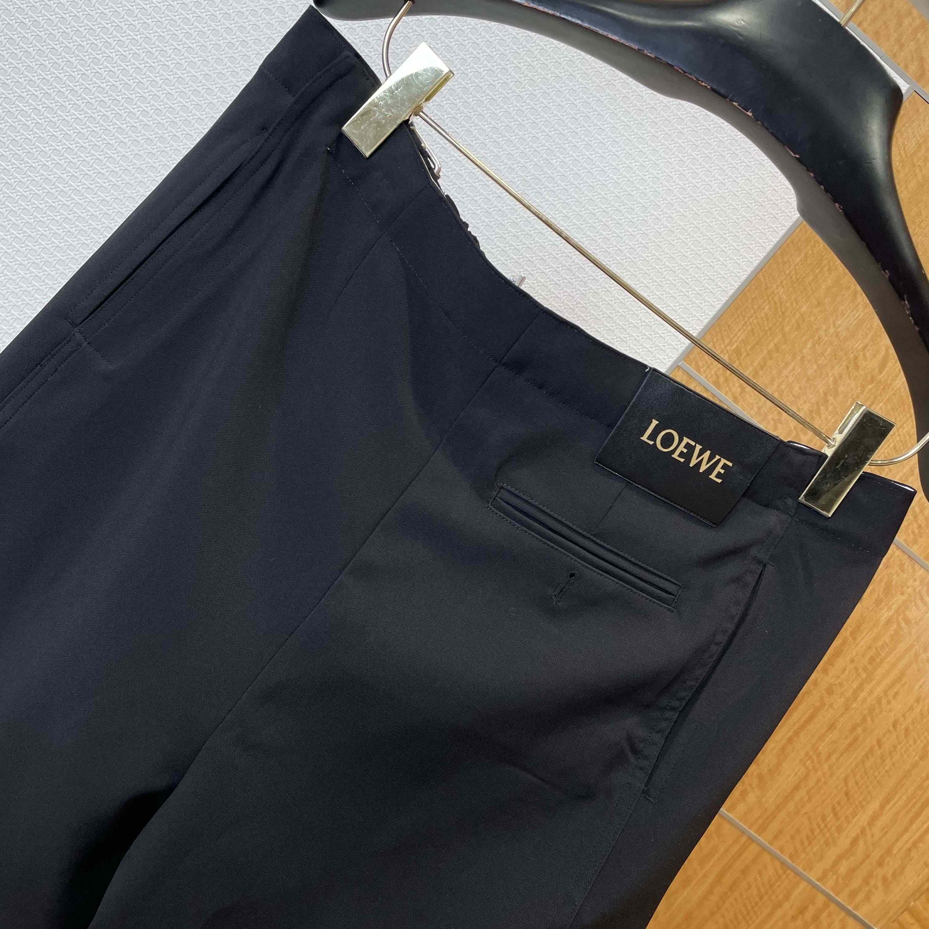 Loewe Belted Trousers In Wool And Silk - DopestKickz