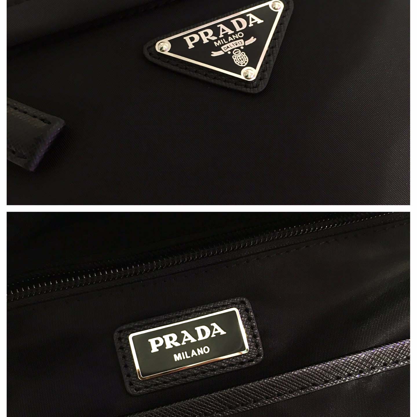 Prada Black Nylon And Saffiano Backpack   29*40*17cm - DopestKickz