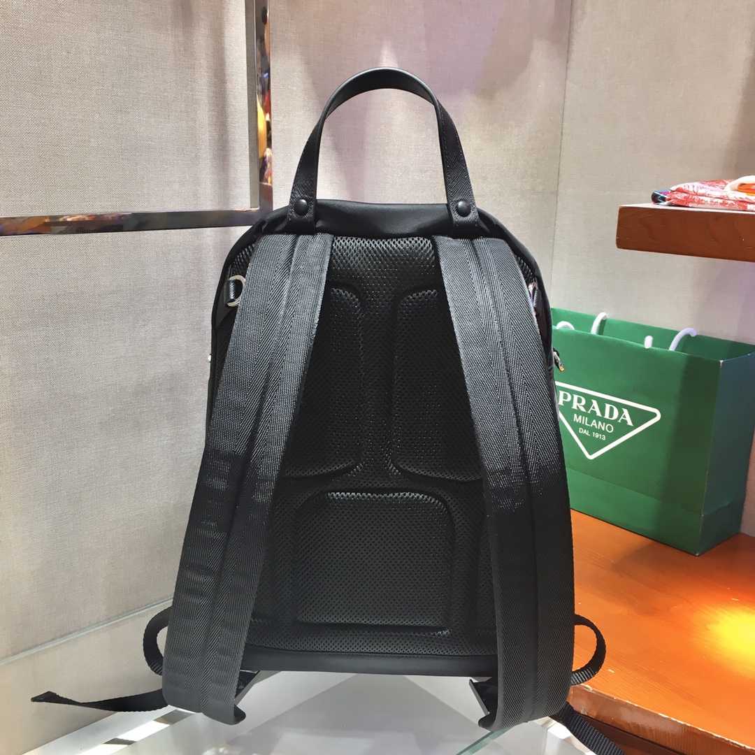 Prada Black Nylon And Saffiano Backpack   29*40*17cm - DopestKickz