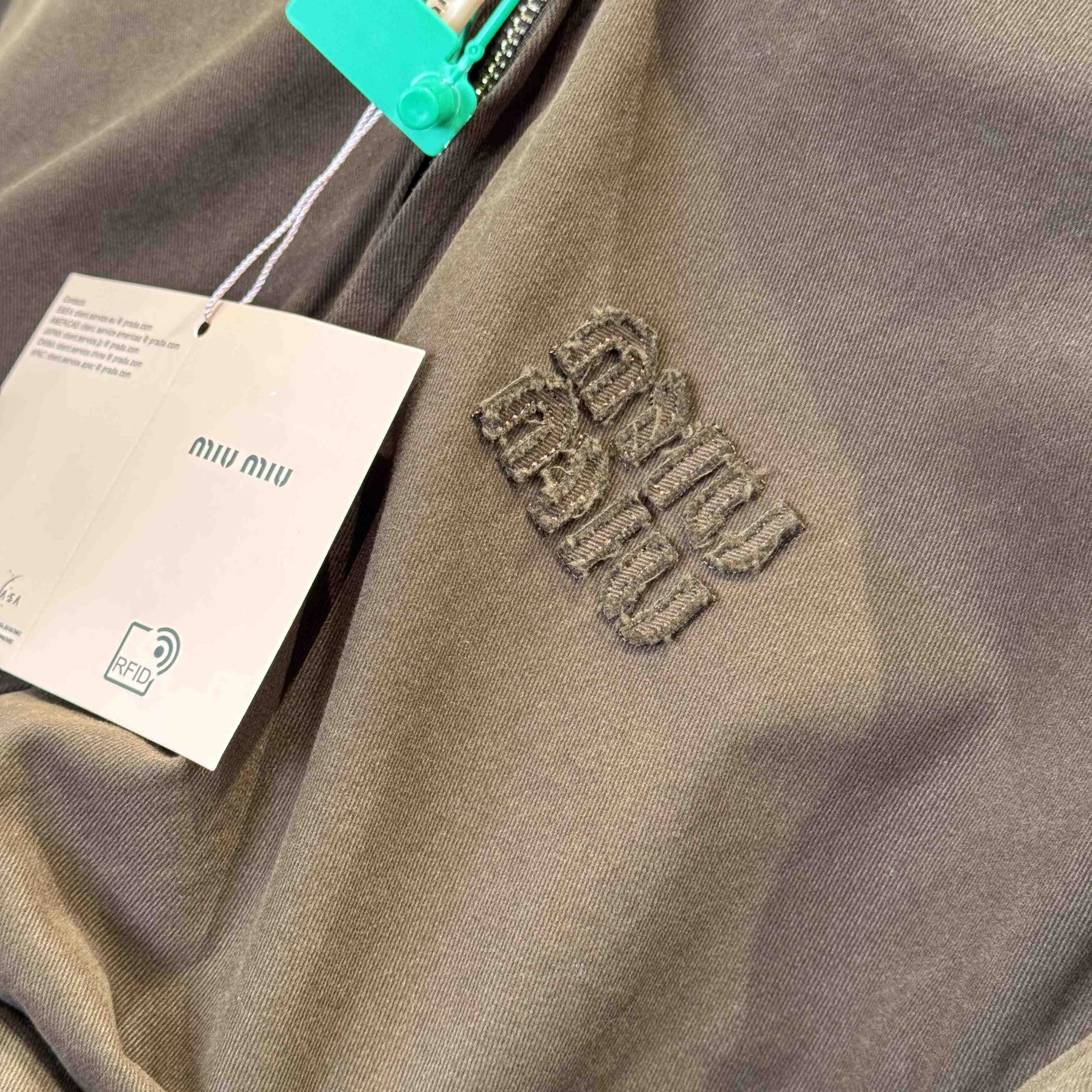 Miu Miu Logo Denim Bomber Jacket - DopestKickz