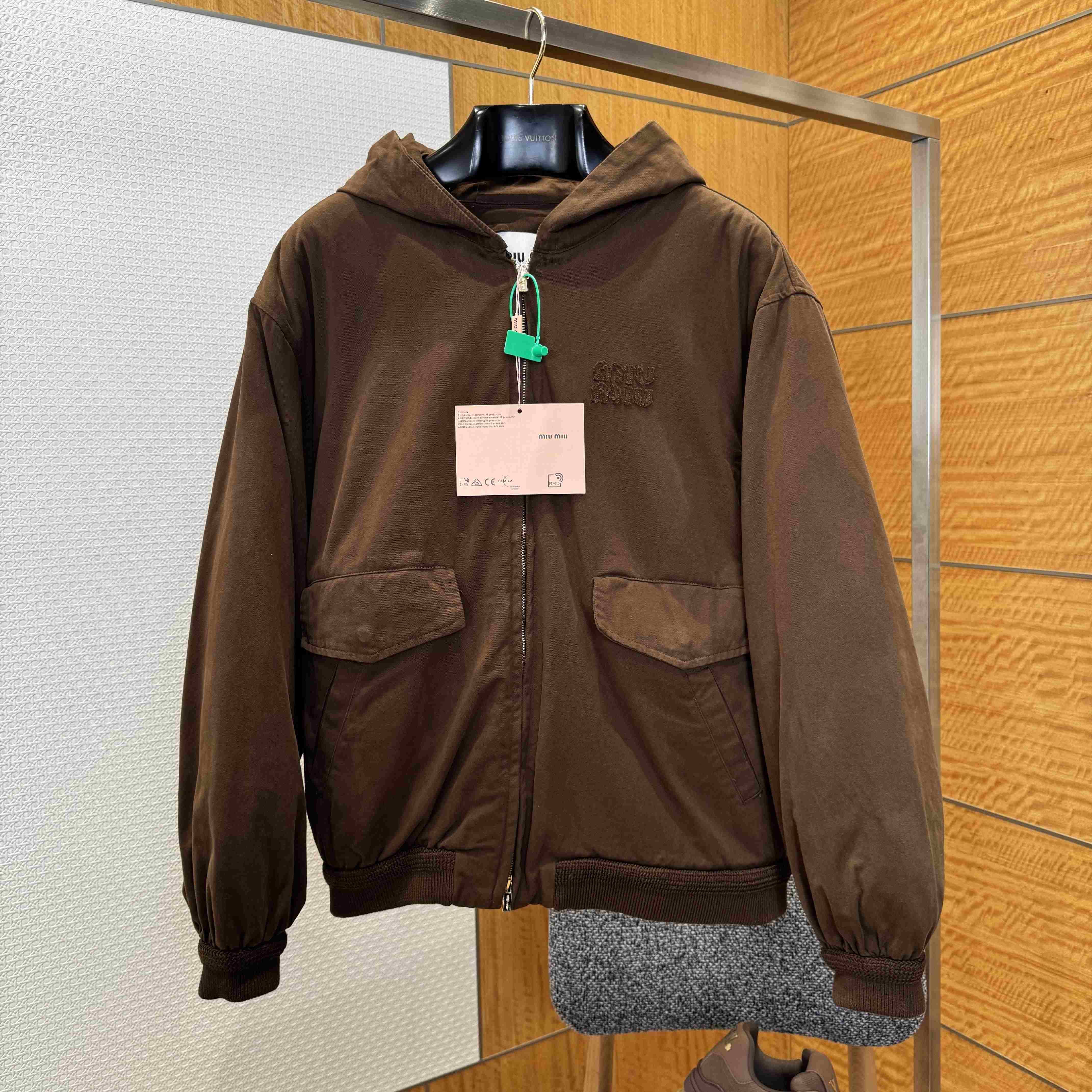 Miu Miu Logo Denim Bomber Jacket - DopestKickz