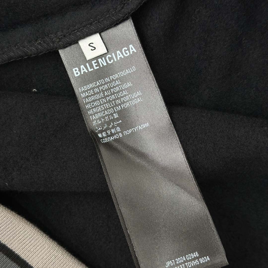 Balenciaga 3B Football Polo Hoodie In Black - DopestKickz