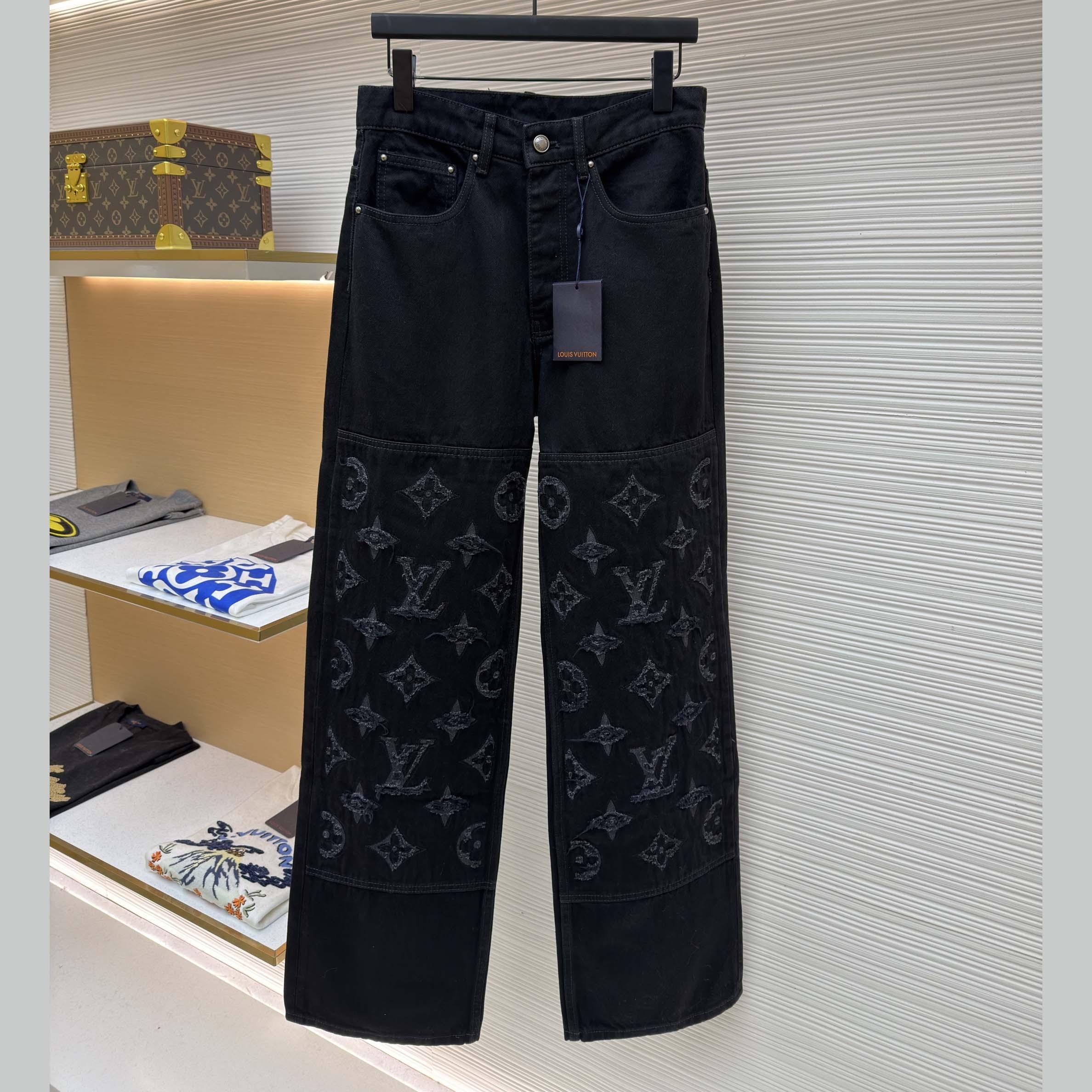 Louis Vuitton Monogram Destroy Denim Pants - DopestKickz