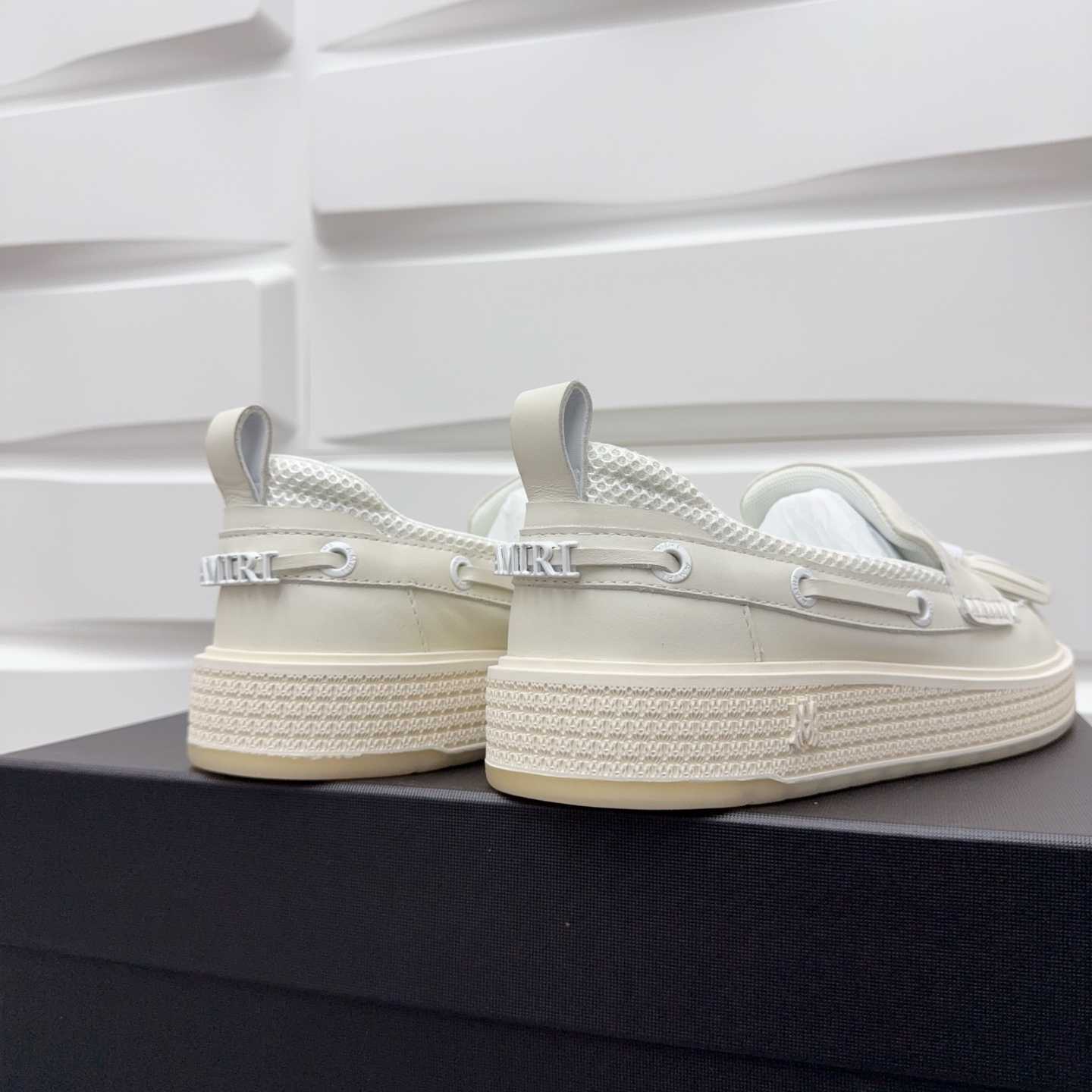 Amiri Men's White Loafers Leather - DopestKickz