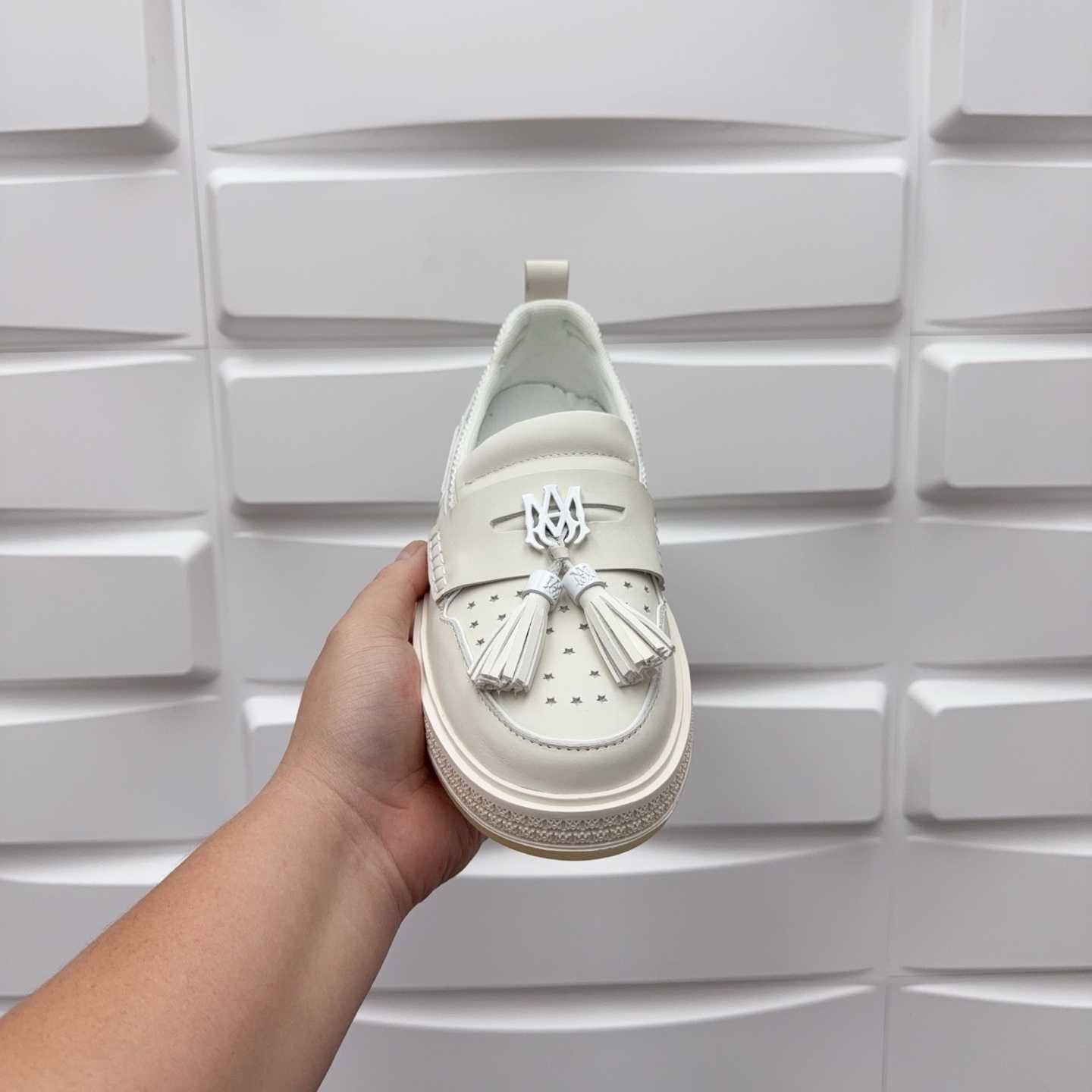 Amiri Men's White Loafers Leather - DopestKickz