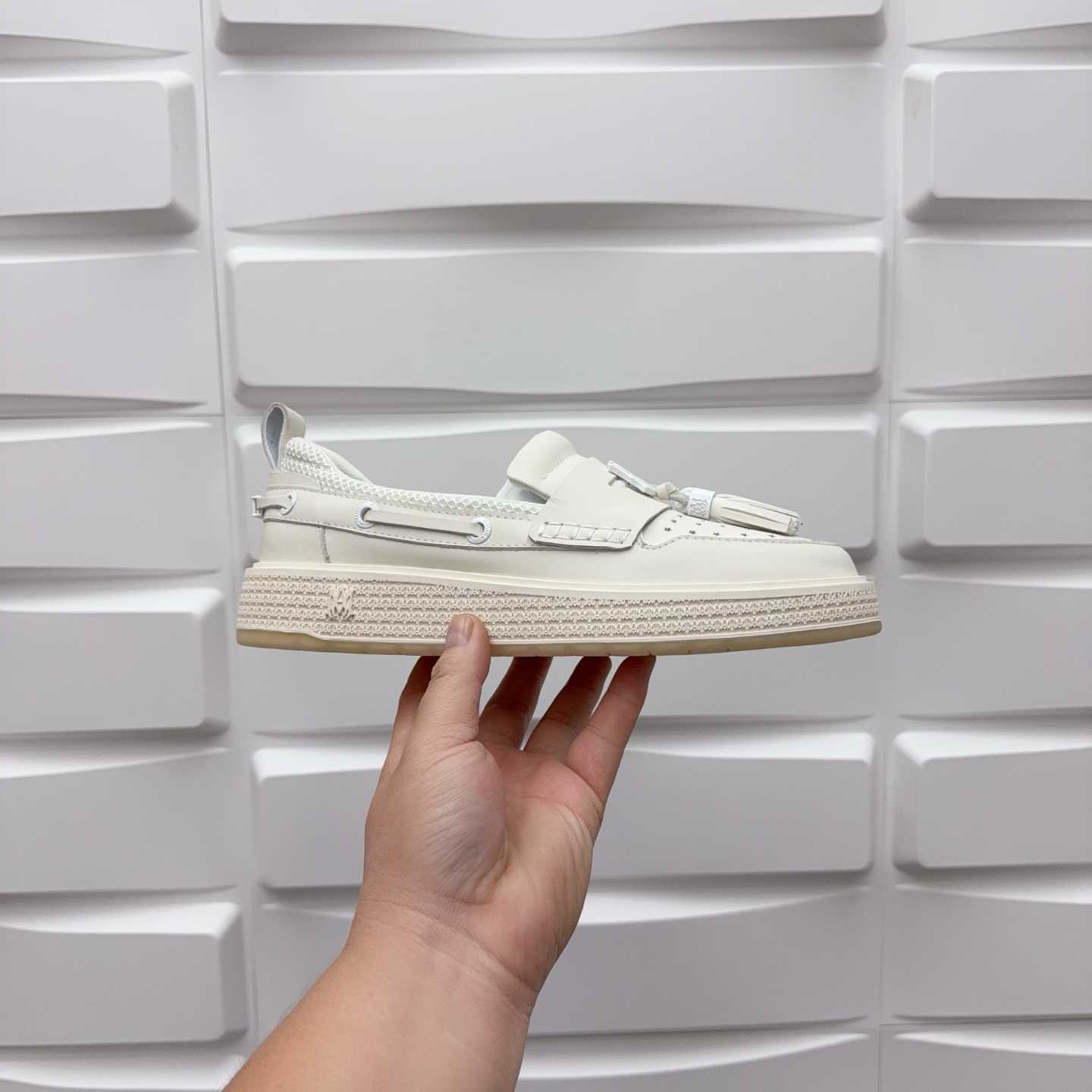 Amiri Men's White Loafers Leather - DopestKickz