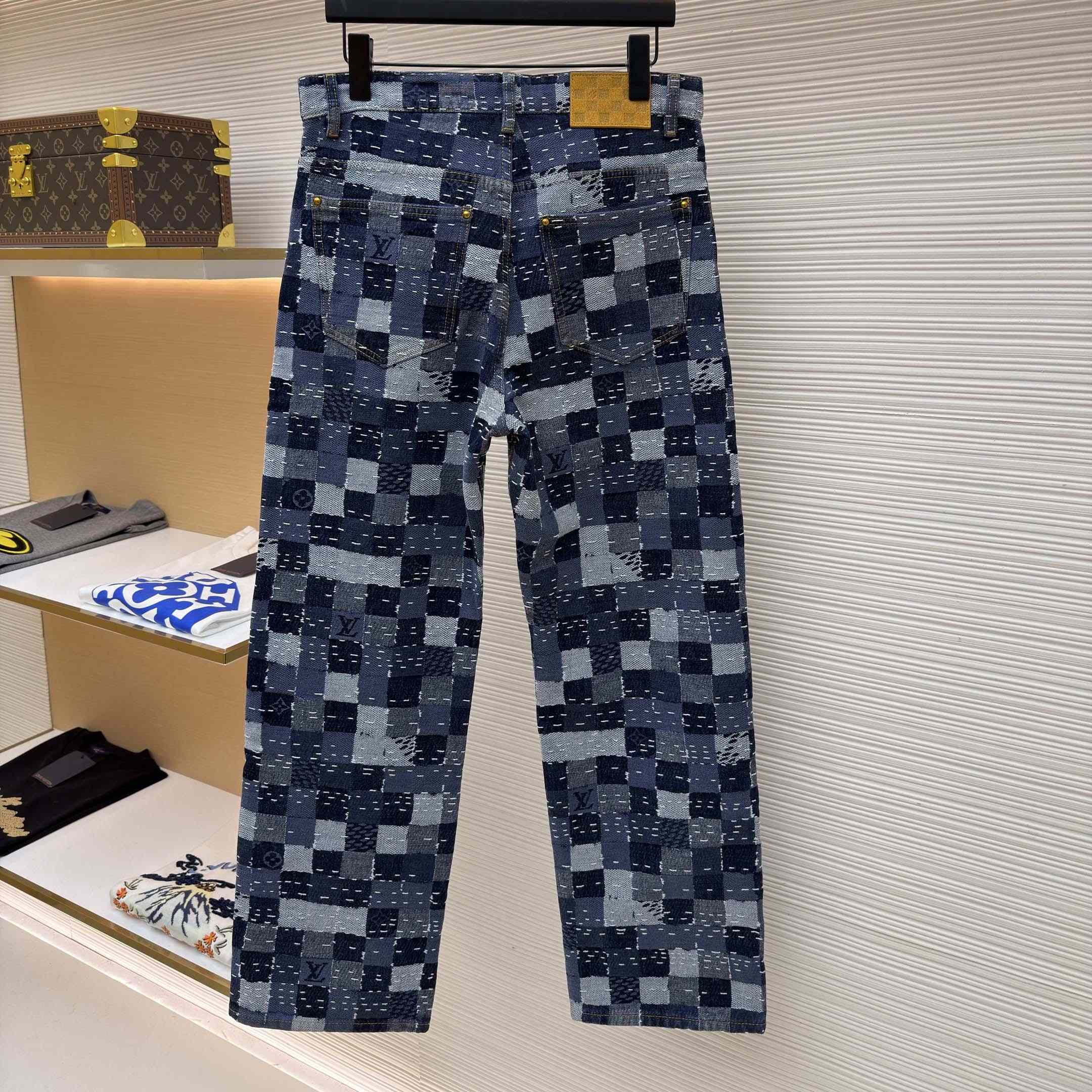 Louis Vuitton Damier Denim Skate Pants - DopestKickz