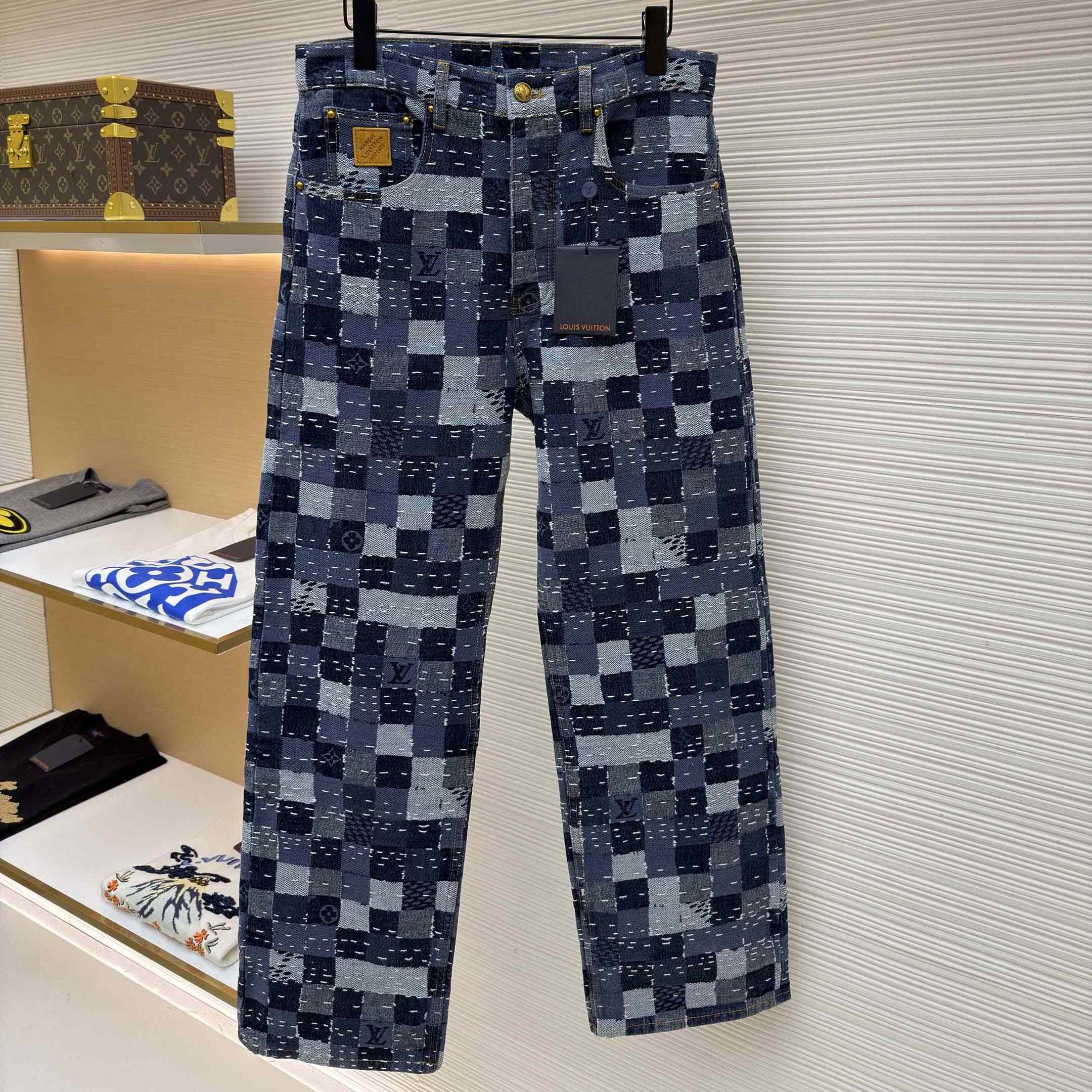 Louis Vuitton Damier Denim Skate Pants - DopestKickz