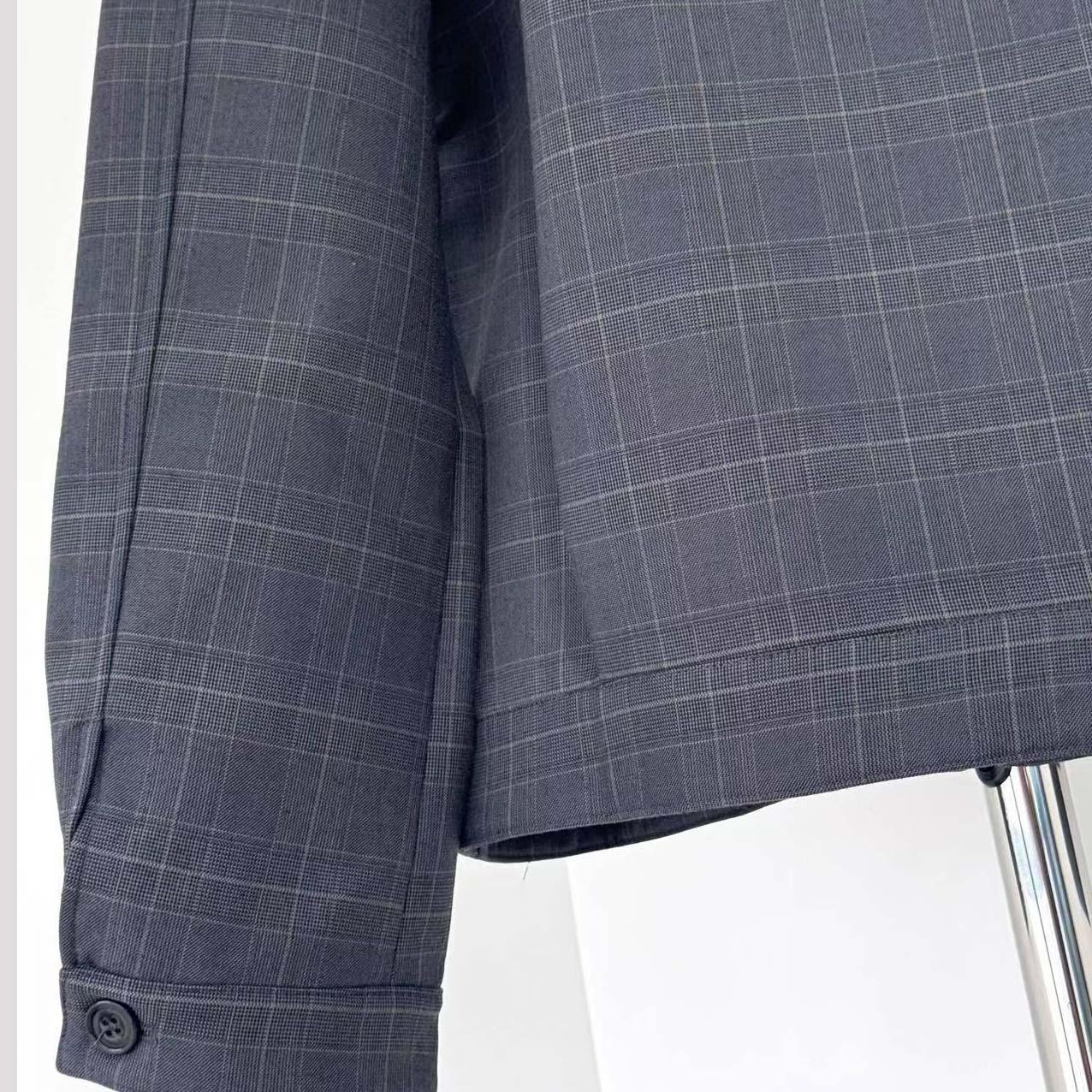 Miu Miu Prince Of Wales Check And bonded Jersey Blouson Jacket - DopestKickz