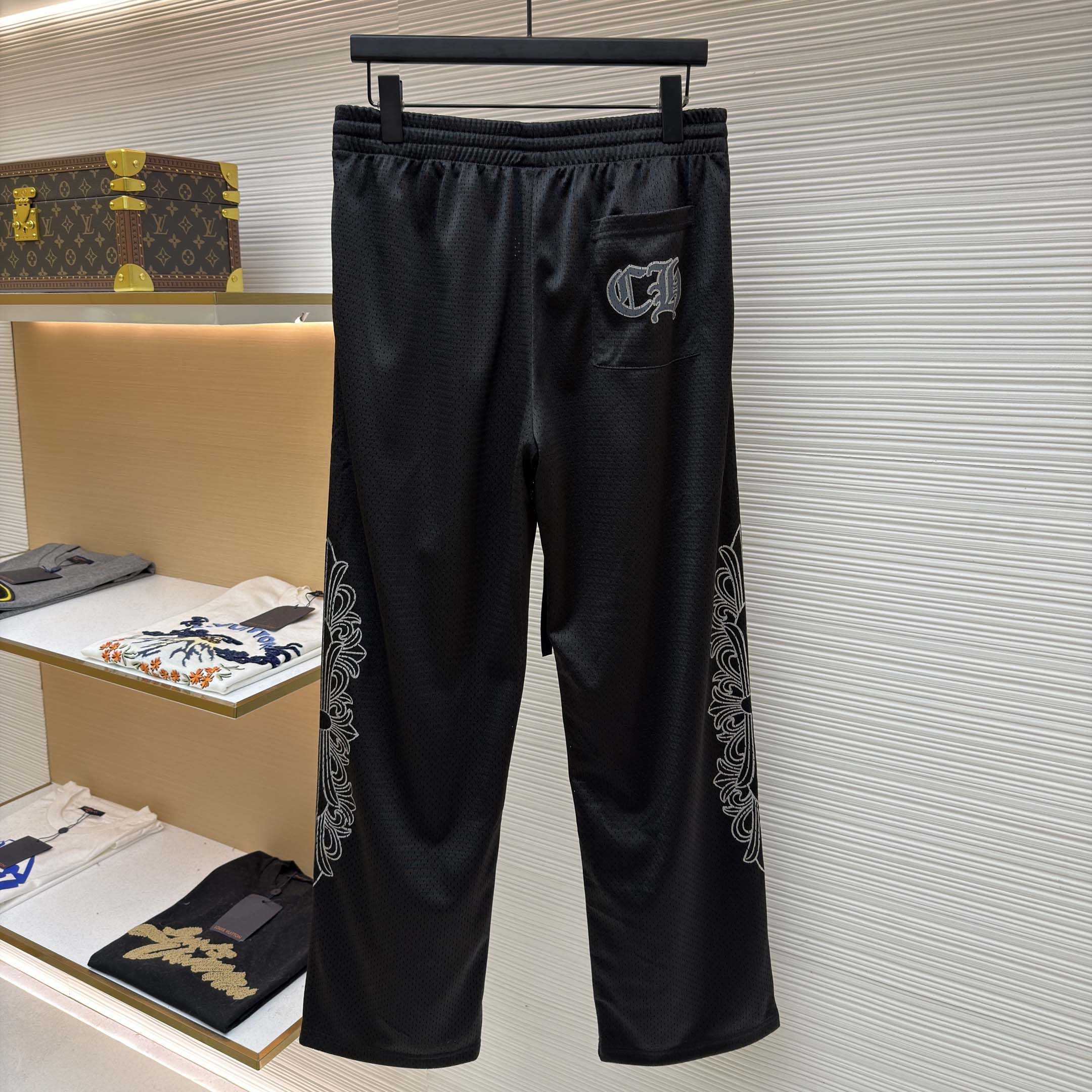 Chrome Hearts black mesh warm-up track pants - DopestKickz