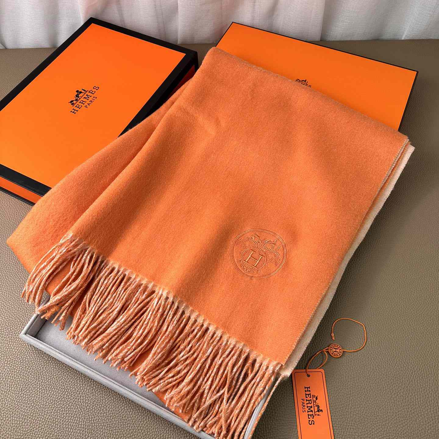 Hermès double-sided cashwool scarf - DopestKickz