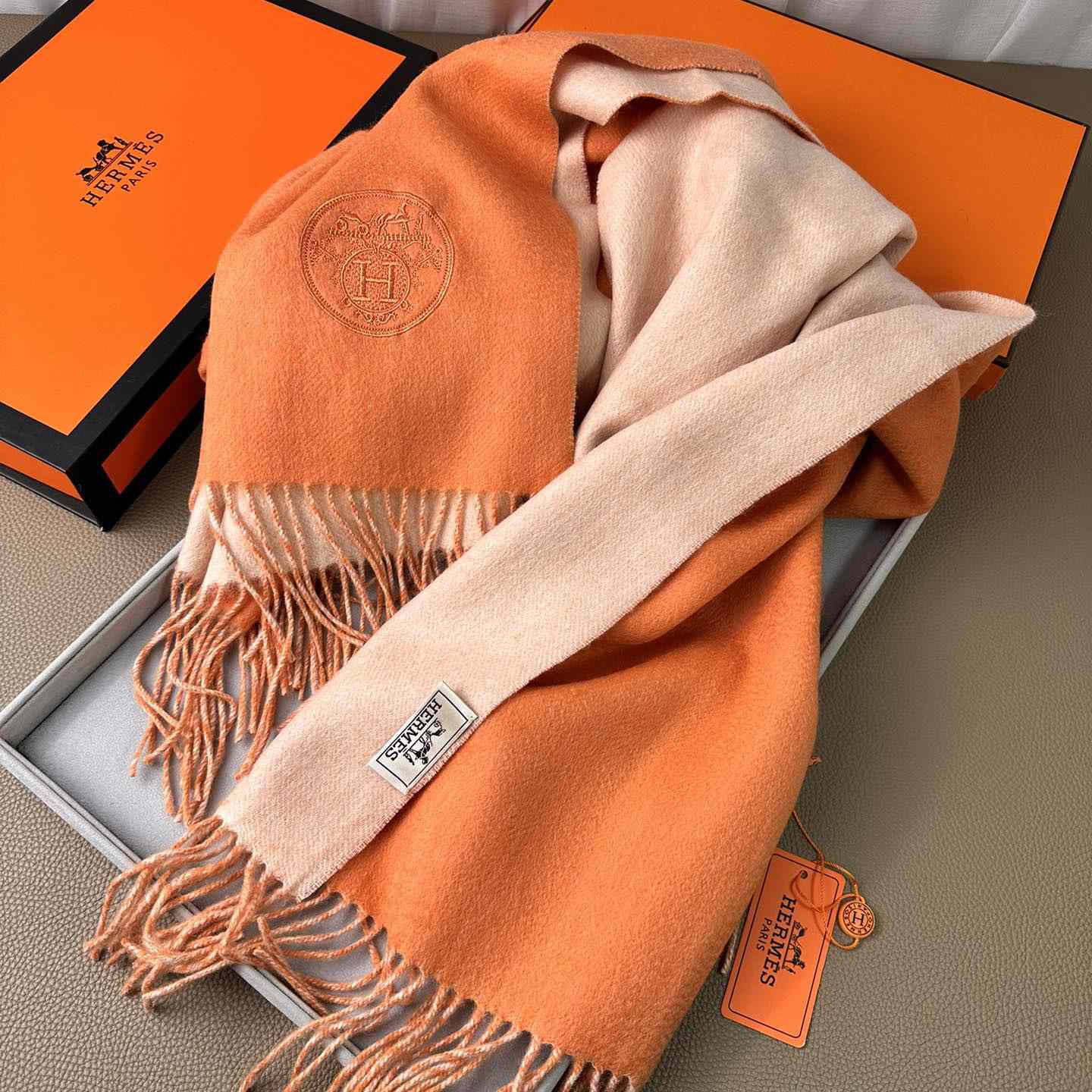 Hermès double-sided cashwool scarf - DopestKickz
