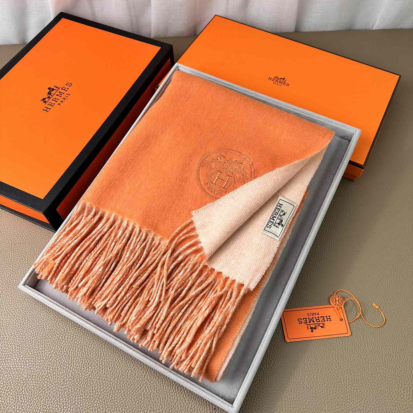 Hermès double-sided cashwool scarf - DopestKickz