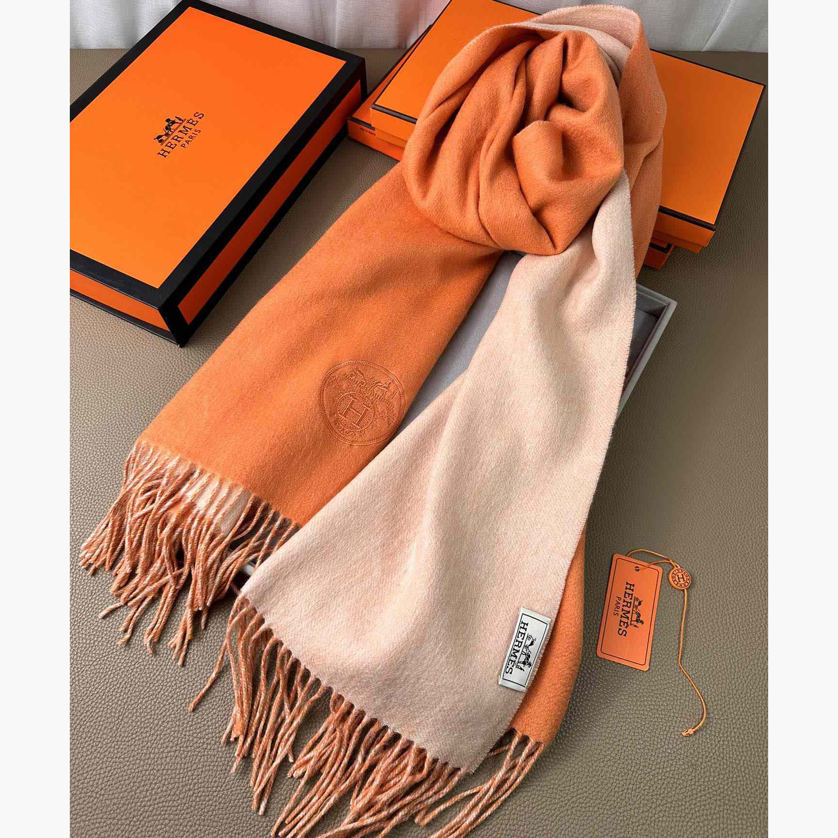 Hermès double-sided cashwool scarf - DopestKickz