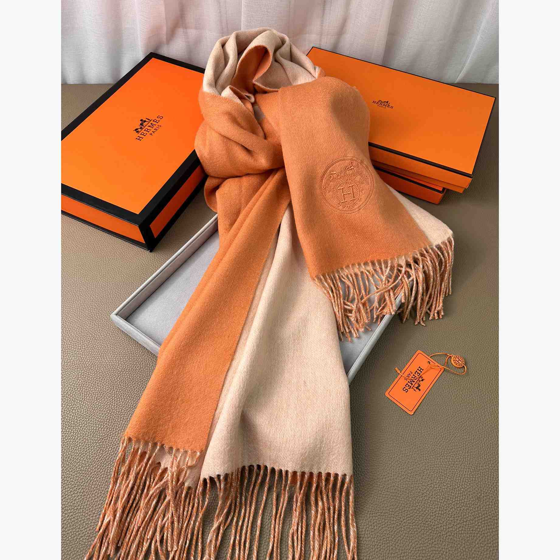 Hermès double-sided cashwool scarf - DopestKickz