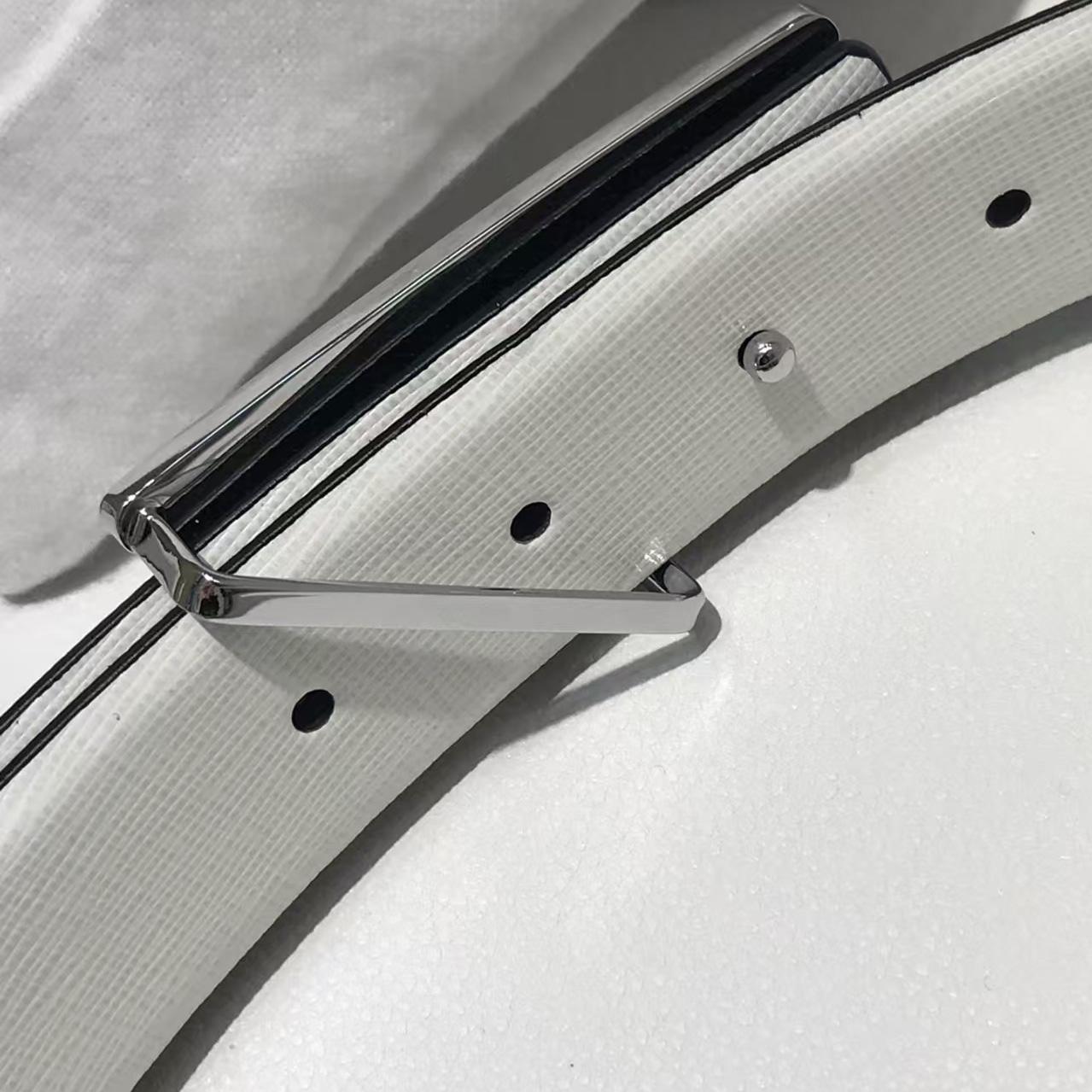 Prada Reversible Saffiano Leather Belt Strap - DopestKickz