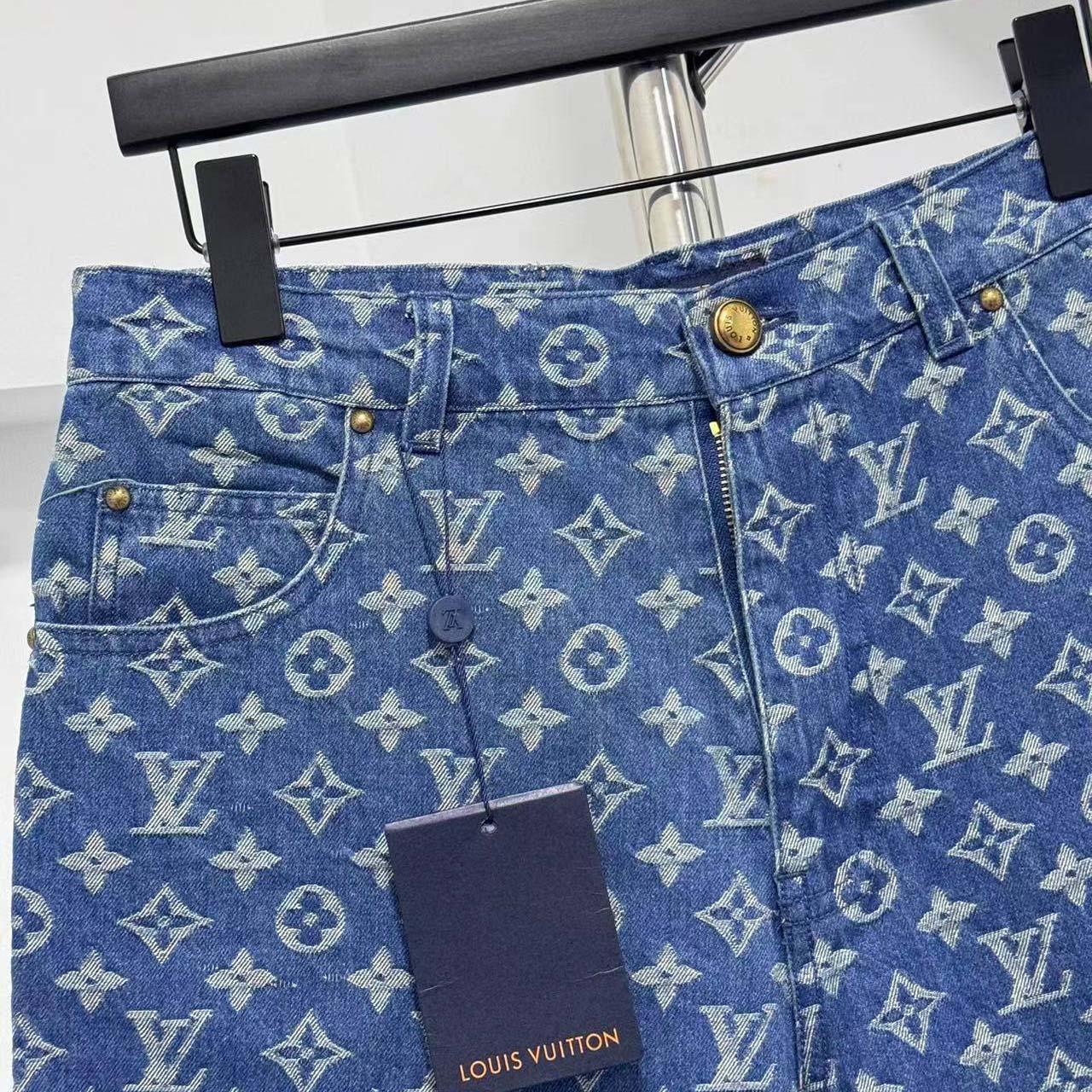 Louis Vuitton Monogram Denim Shorts  - DopestKickz