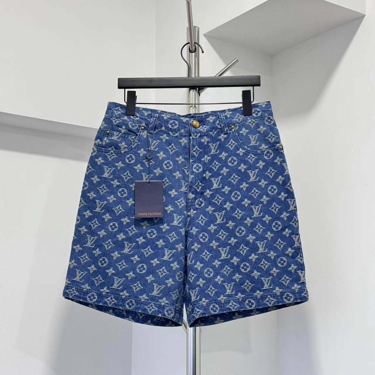 Louis Vuitton Monogram Denim Shorts  - DopestKickz