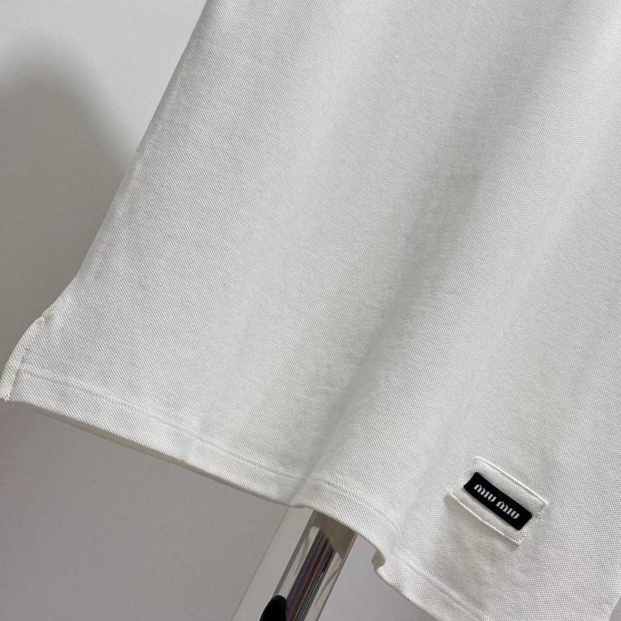 Miu Miu Ribbed Trim Zippered Polo Shirt - DopestKickz