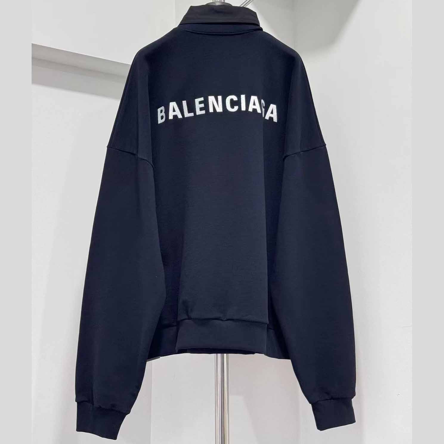 Balenciaga Back Shirt Collar Crewneck In Faded Black - DopestKickz
