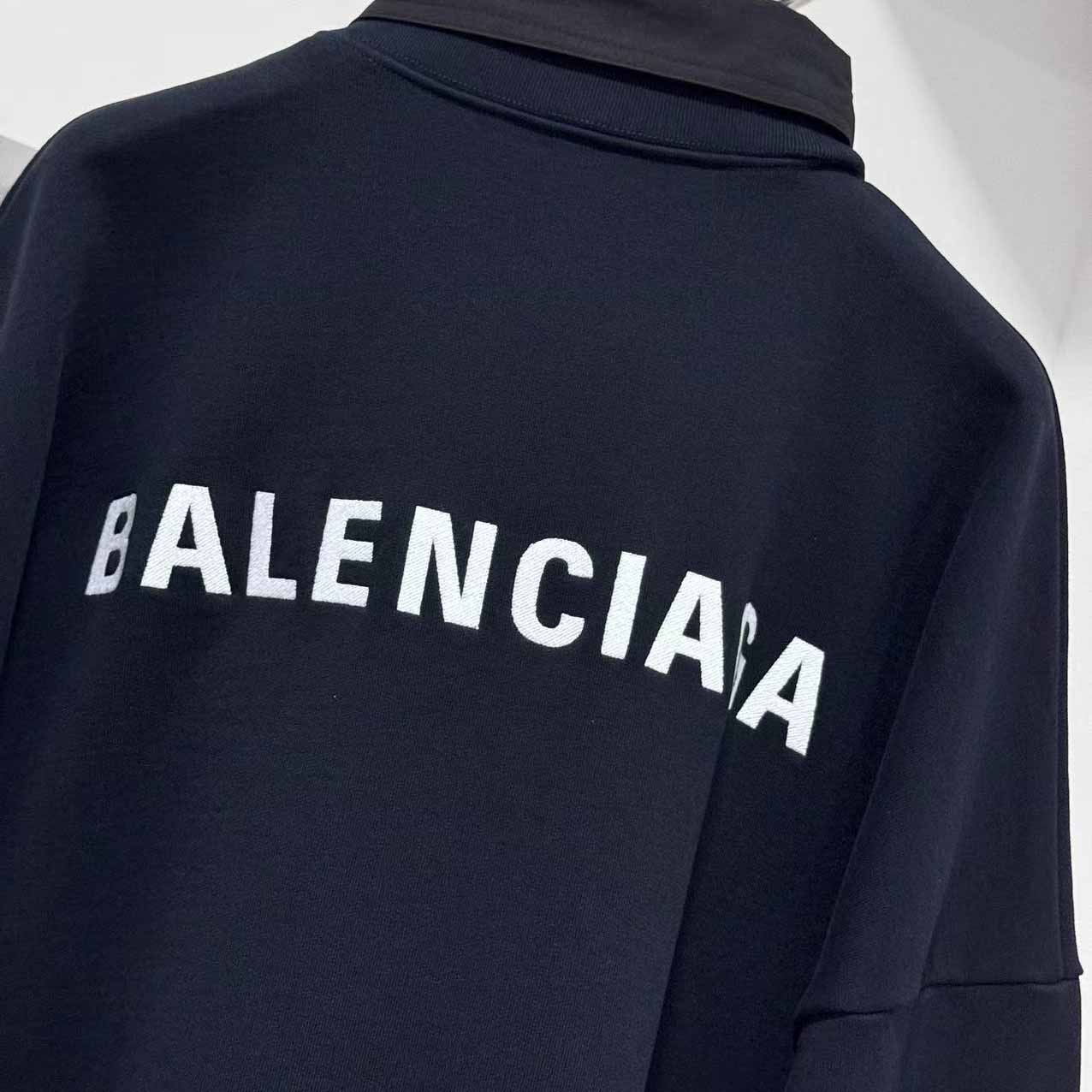 Balenciaga Back Shirt Collar Crewneck In Faded Black - DopestKickz