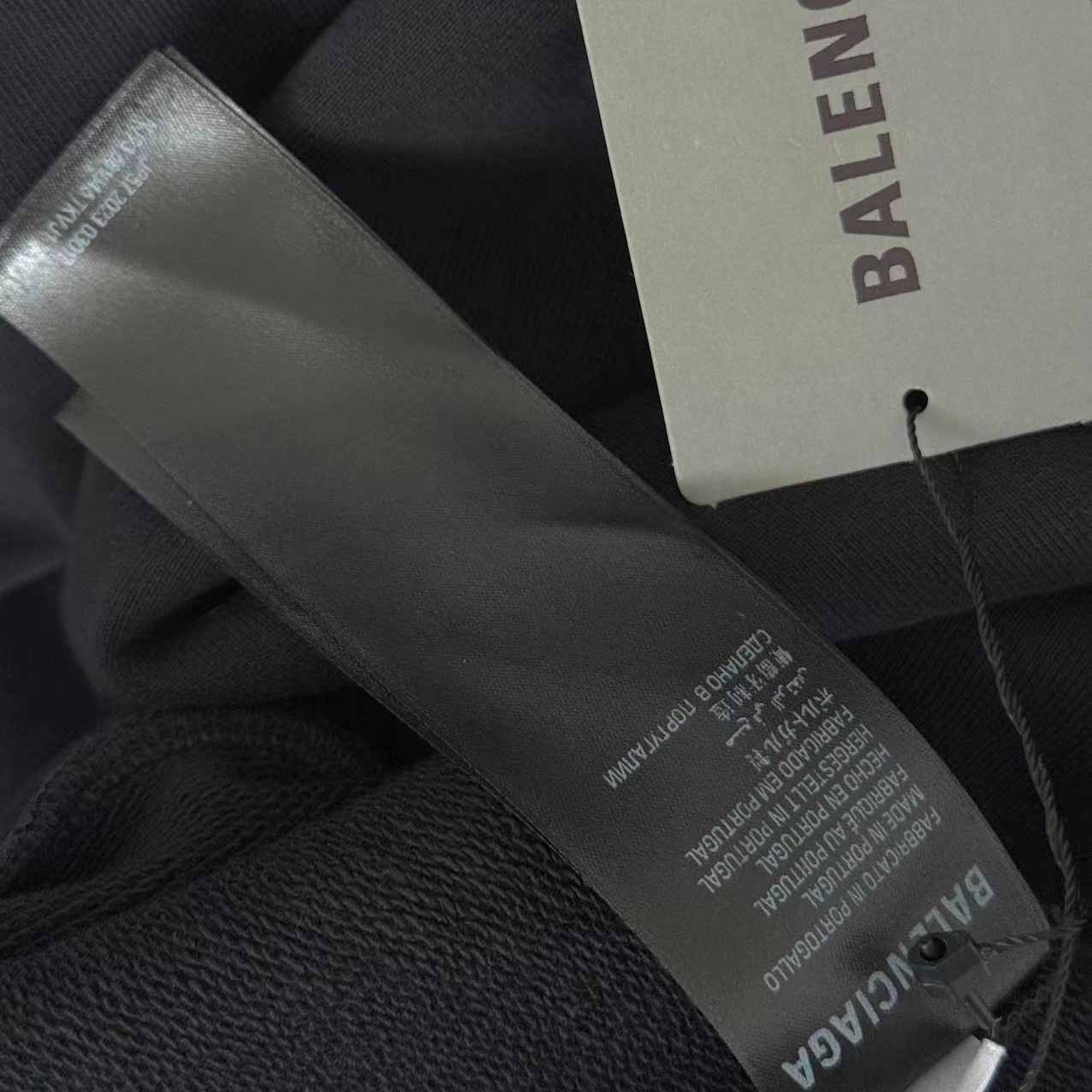 Balenciaga Back Shirt Collar Crewneck In Faded Black - DopestKickz