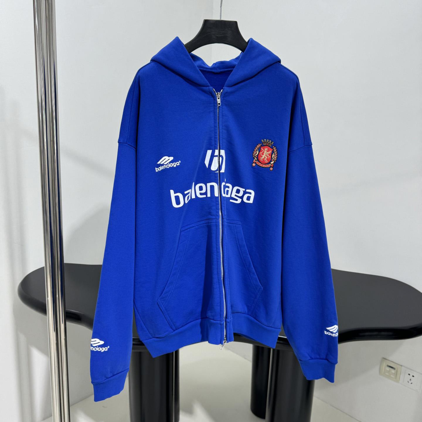 Balenciaga Paris Blue Soccer Zip-up Hoodie  YF1238  (50% OFF SALE) - DopestKickz