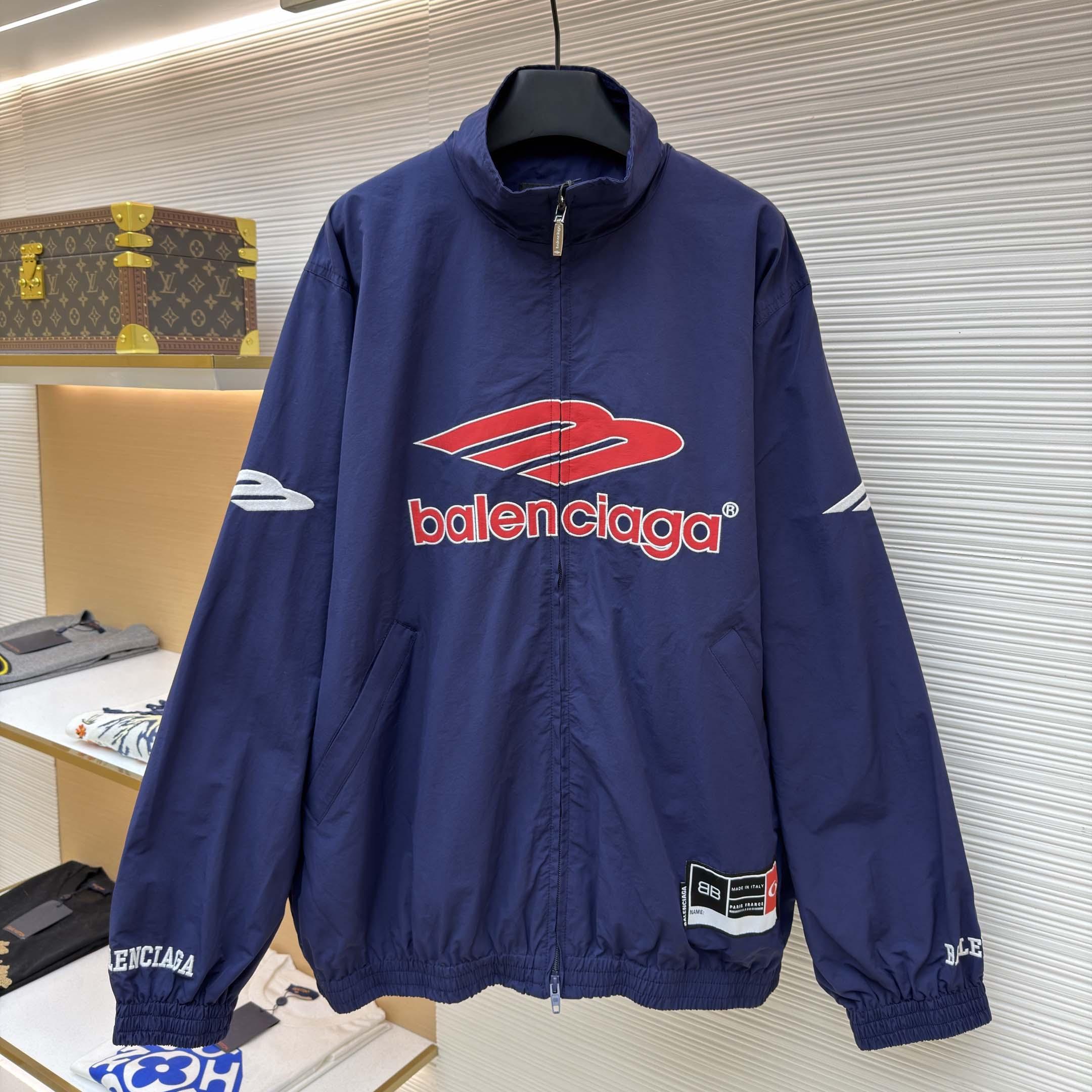 Balenciaga 3B Football Tracksuit Jacket In New Dark Navy - DopestKickz