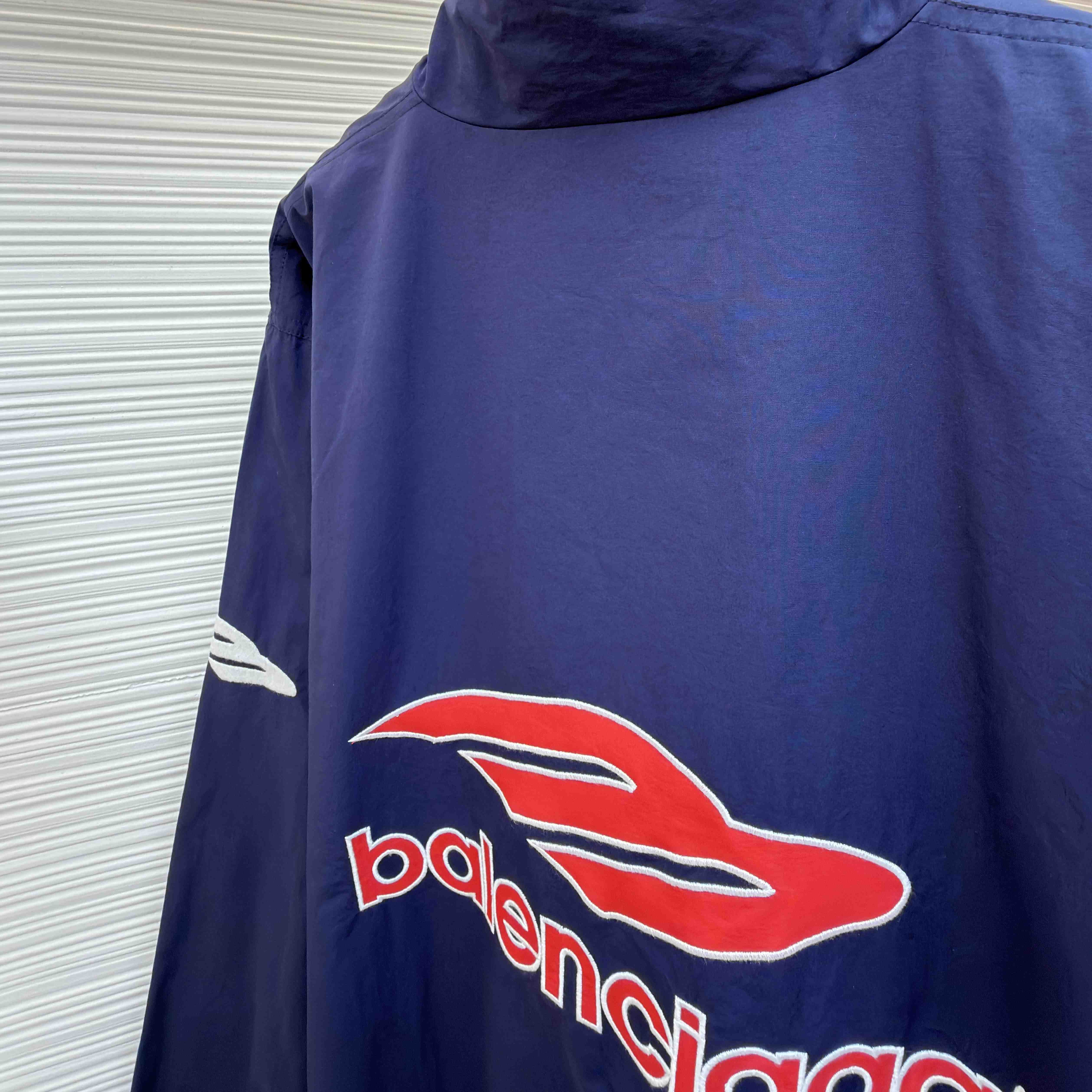 Balenciaga 3B Football Tracksuit Jacket In New Dark Navy - DopestKickz