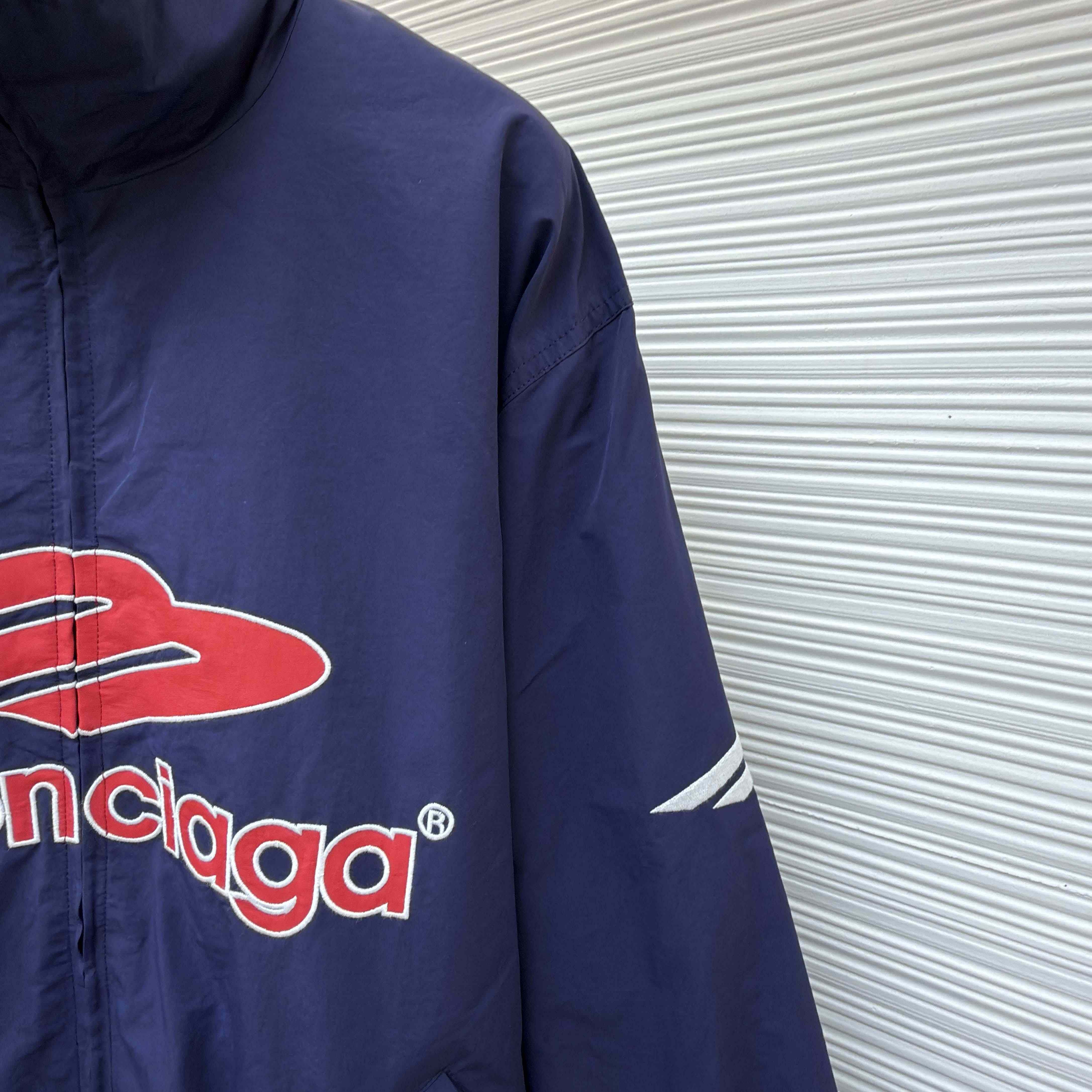 Balenciaga 3B Football Tracksuit Jacket In New Dark Navy - DopestKickz